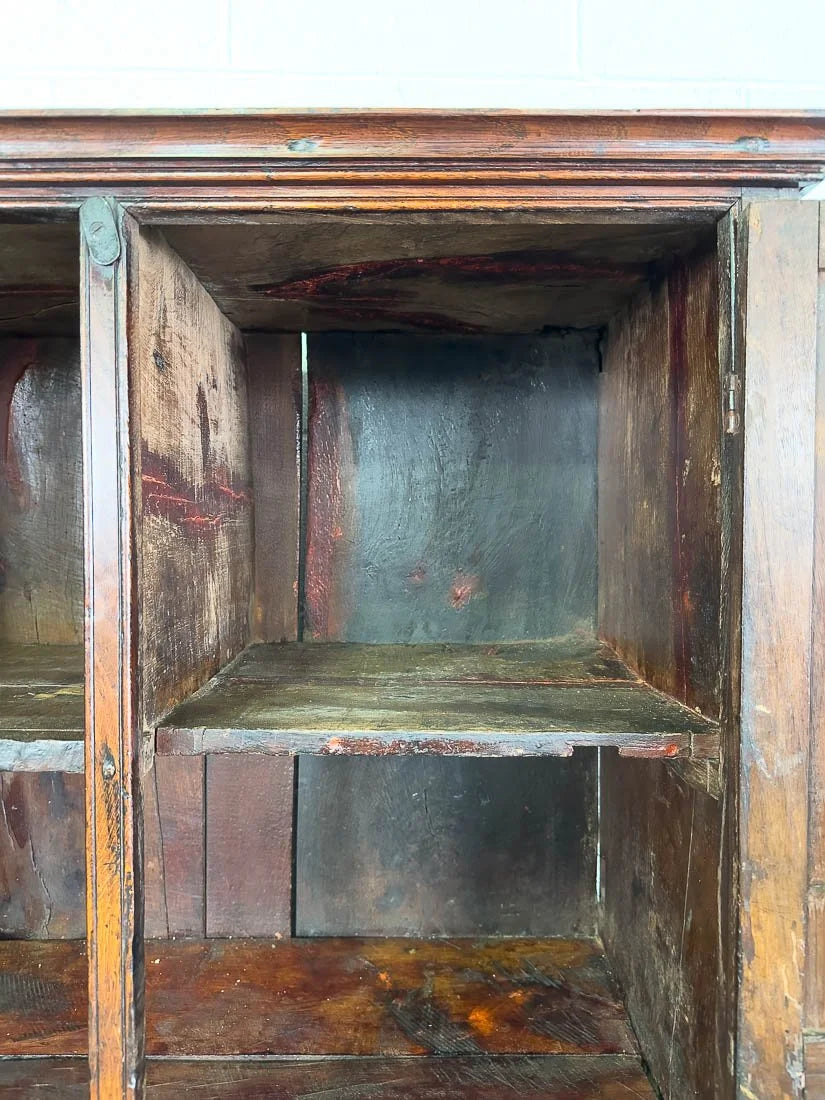 18th century George Ill oak cupboard with drawers