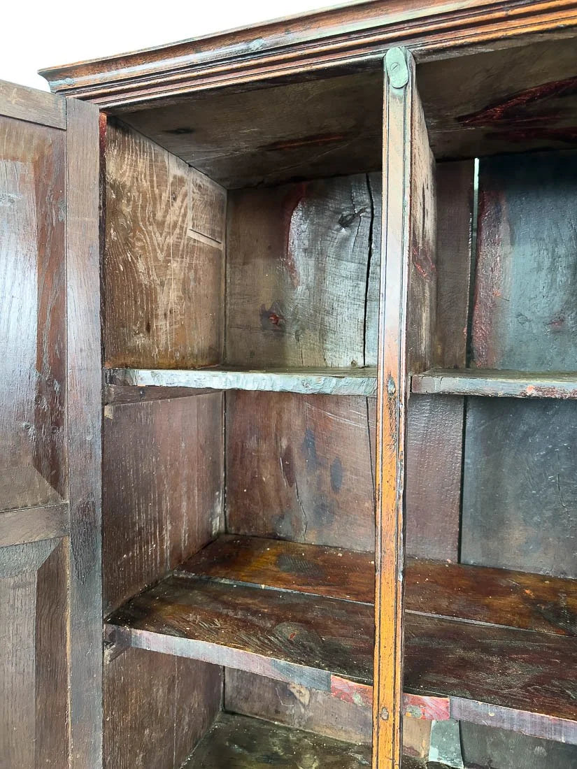 18th century George Ill oak cupboard with drawers