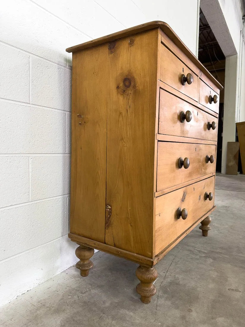 Antique pine drawers in a mid-brown color