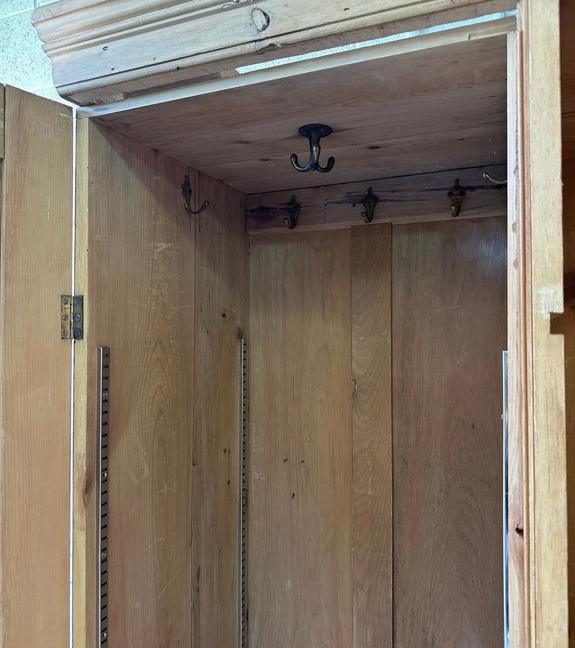Antique pine triple wardrobe
