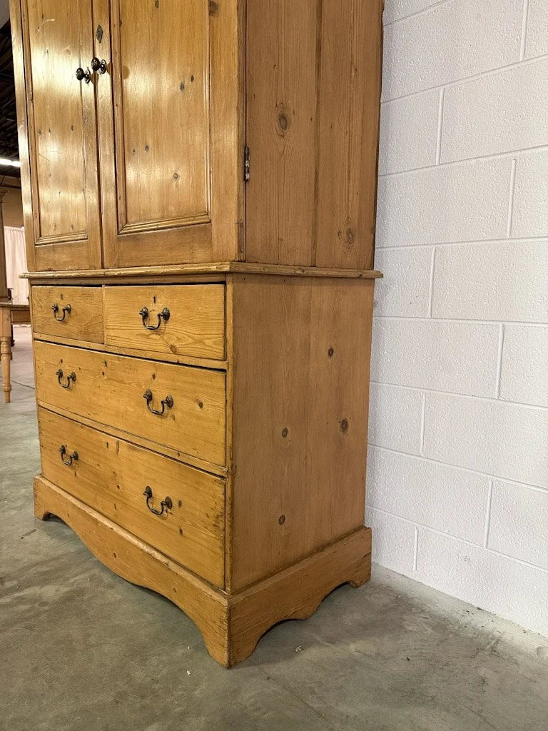 Victorian pine linen cupboard