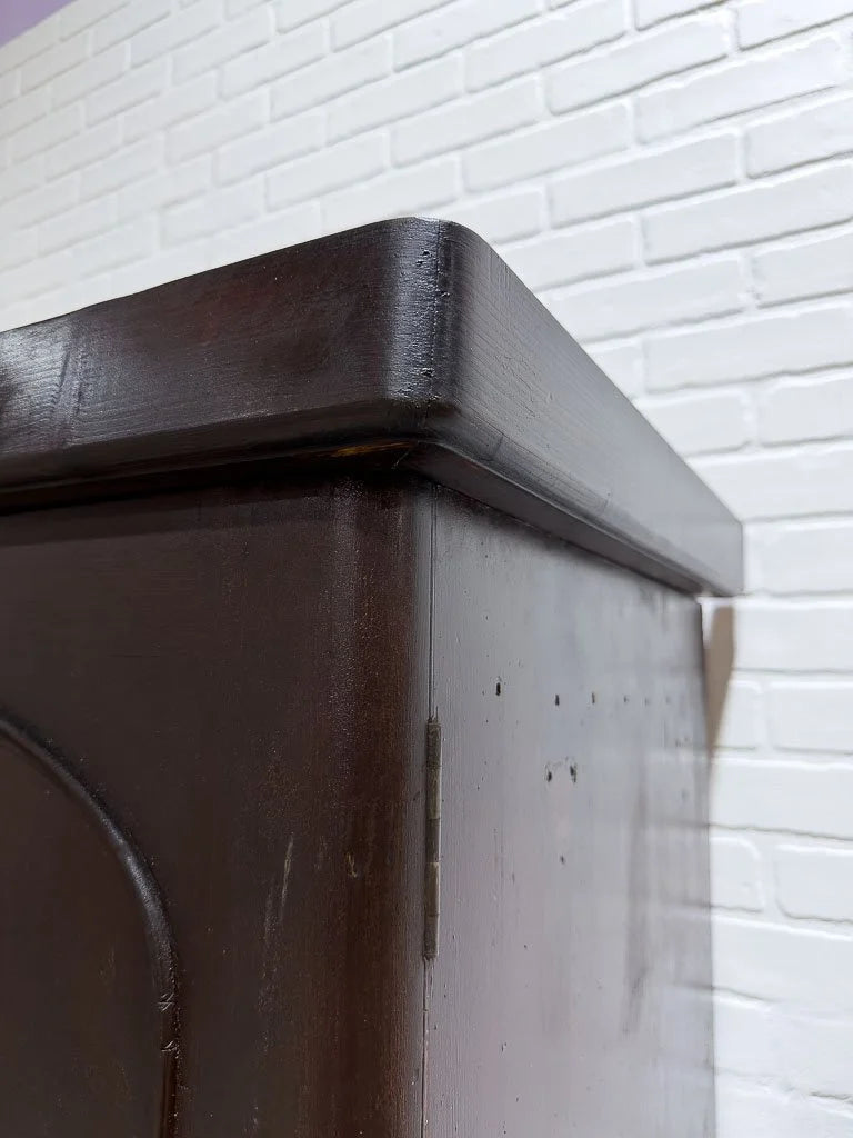 English antique linen press with a scumble finish