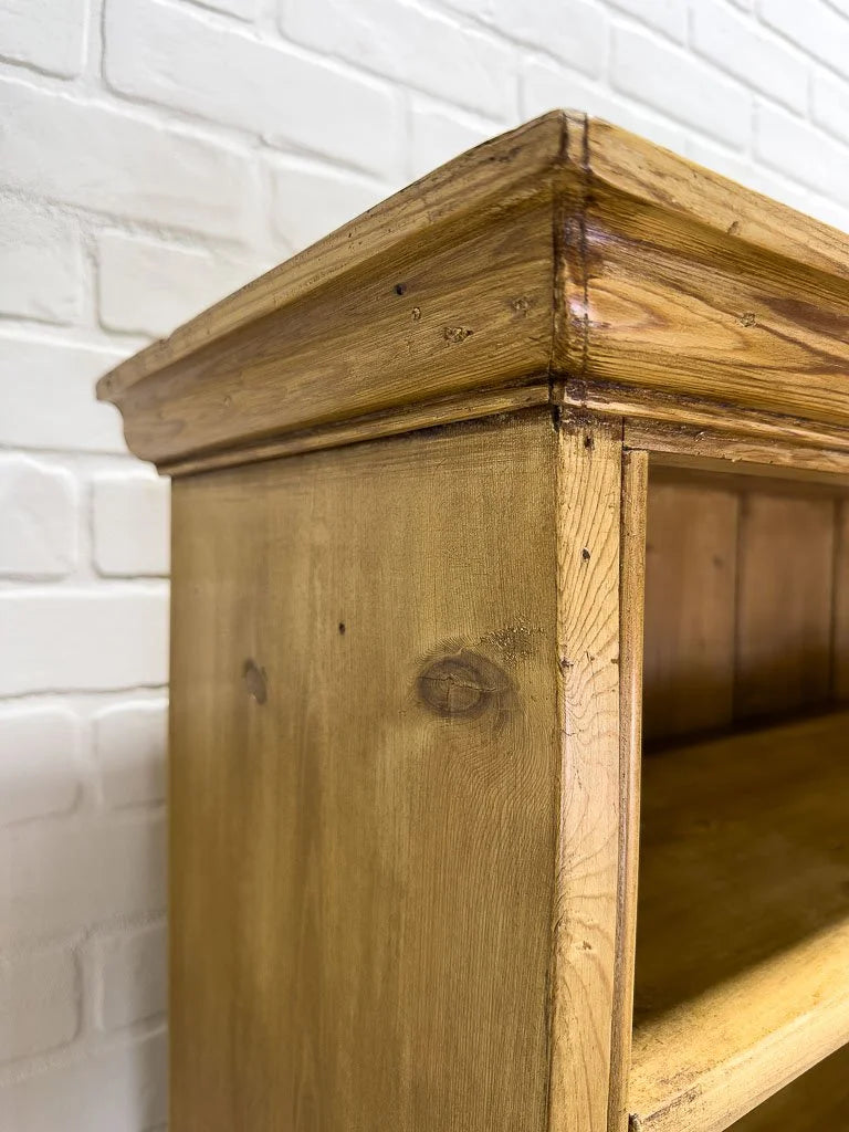 Antique English pine hutch with adjustable shelves