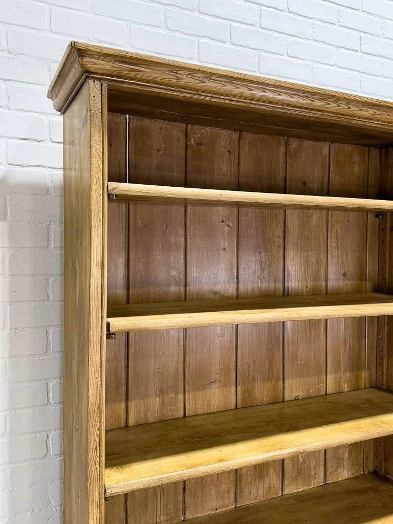 Antique English pine hutch with adjustable shelves