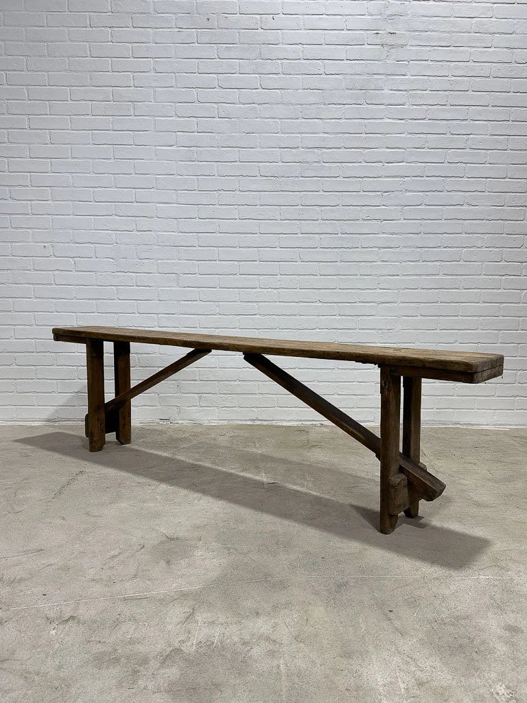 Antique folding wooden bench