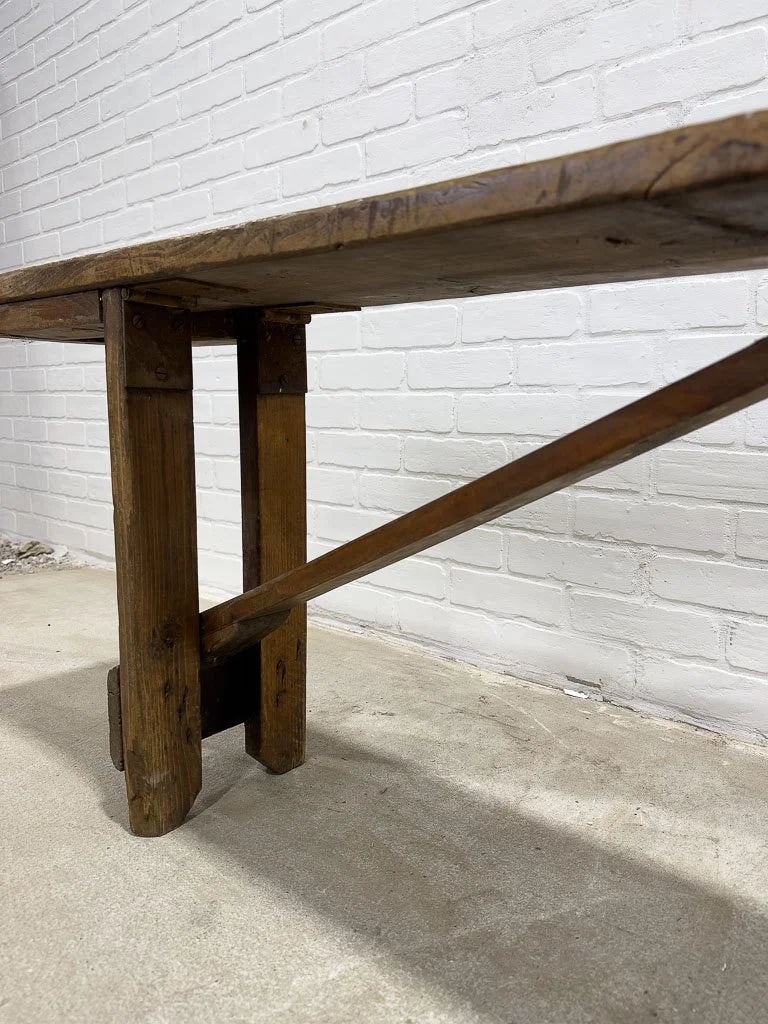 Antique folding wooden bench