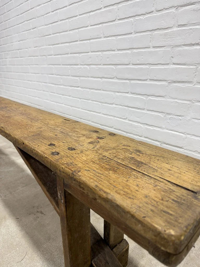 Antique folding wooden bench