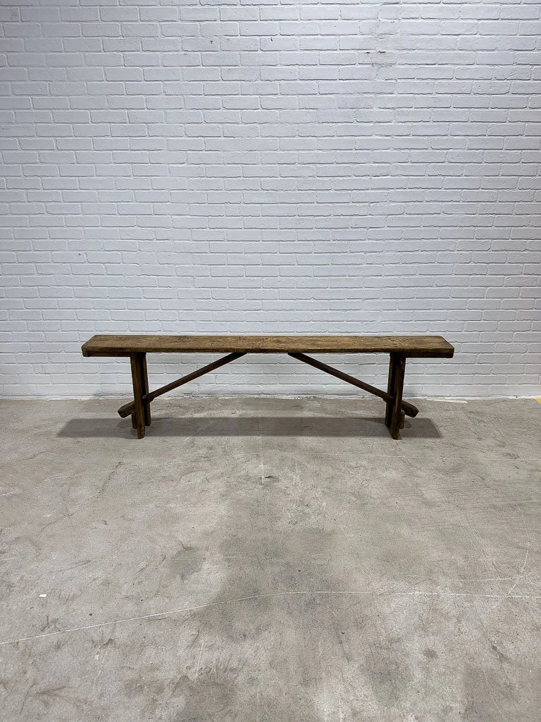 Antique folding wooden bench