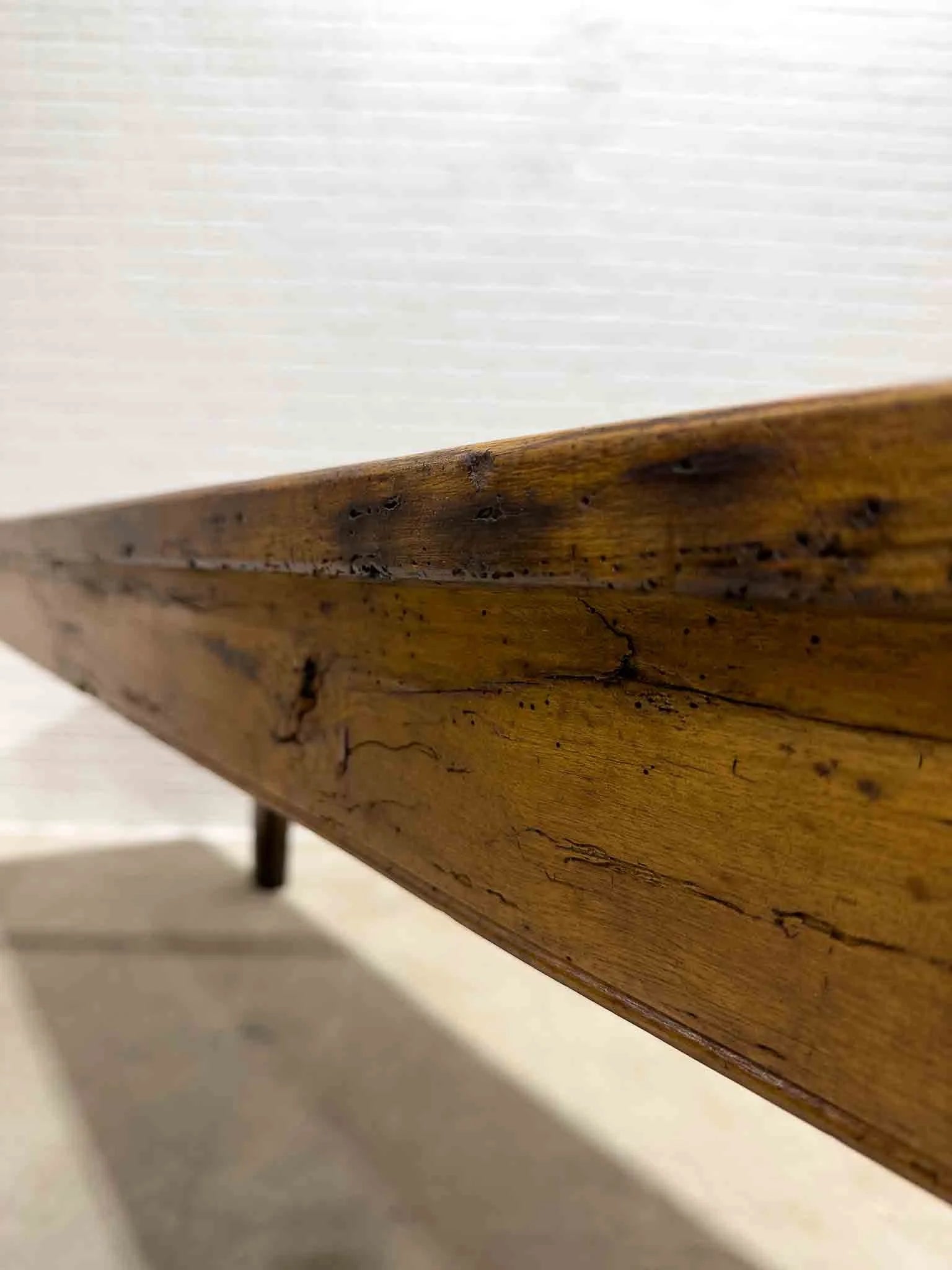 Wonderful eight foot French table with a drawer