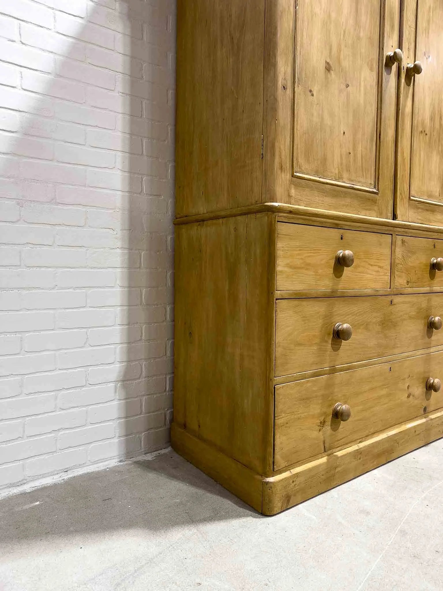 Antique pine linen press