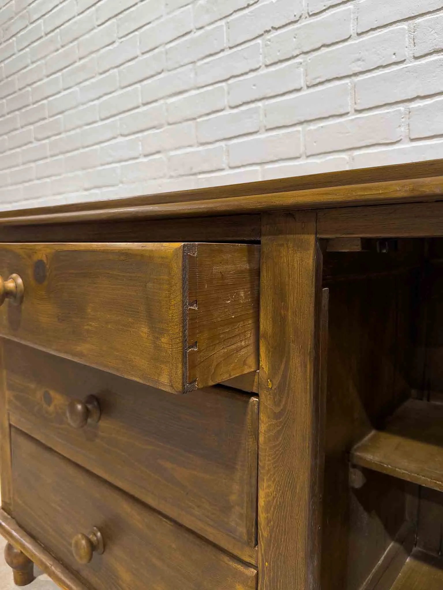 Dark English antique sideboard