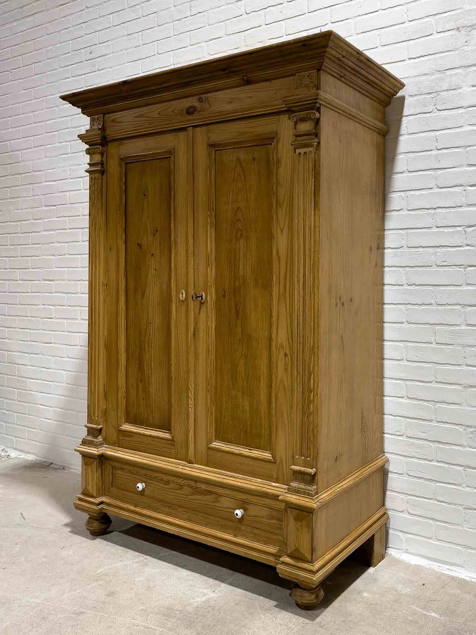 Antique pine children's wardrobe