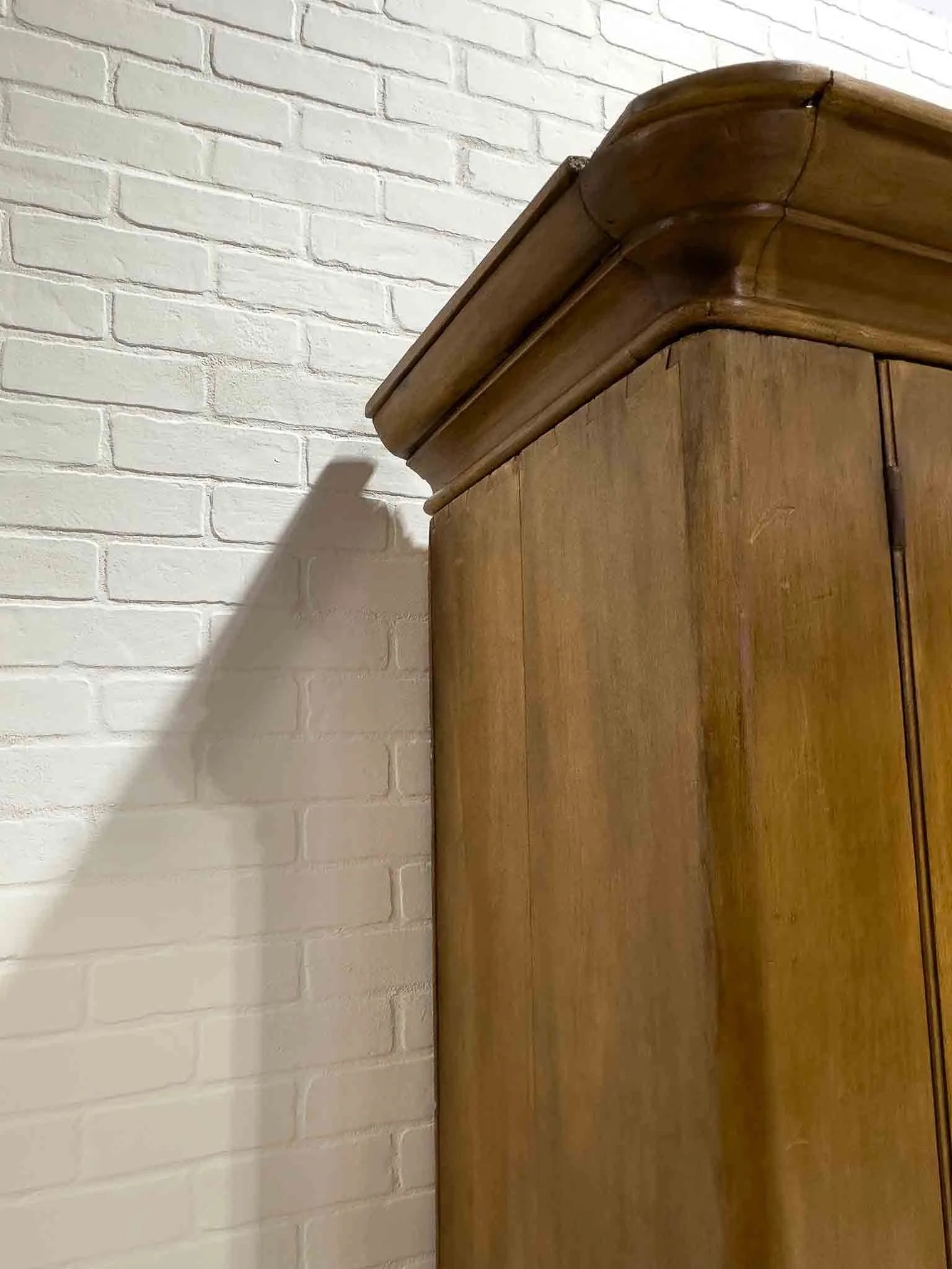 Antique pine wardrobe on tulip feet