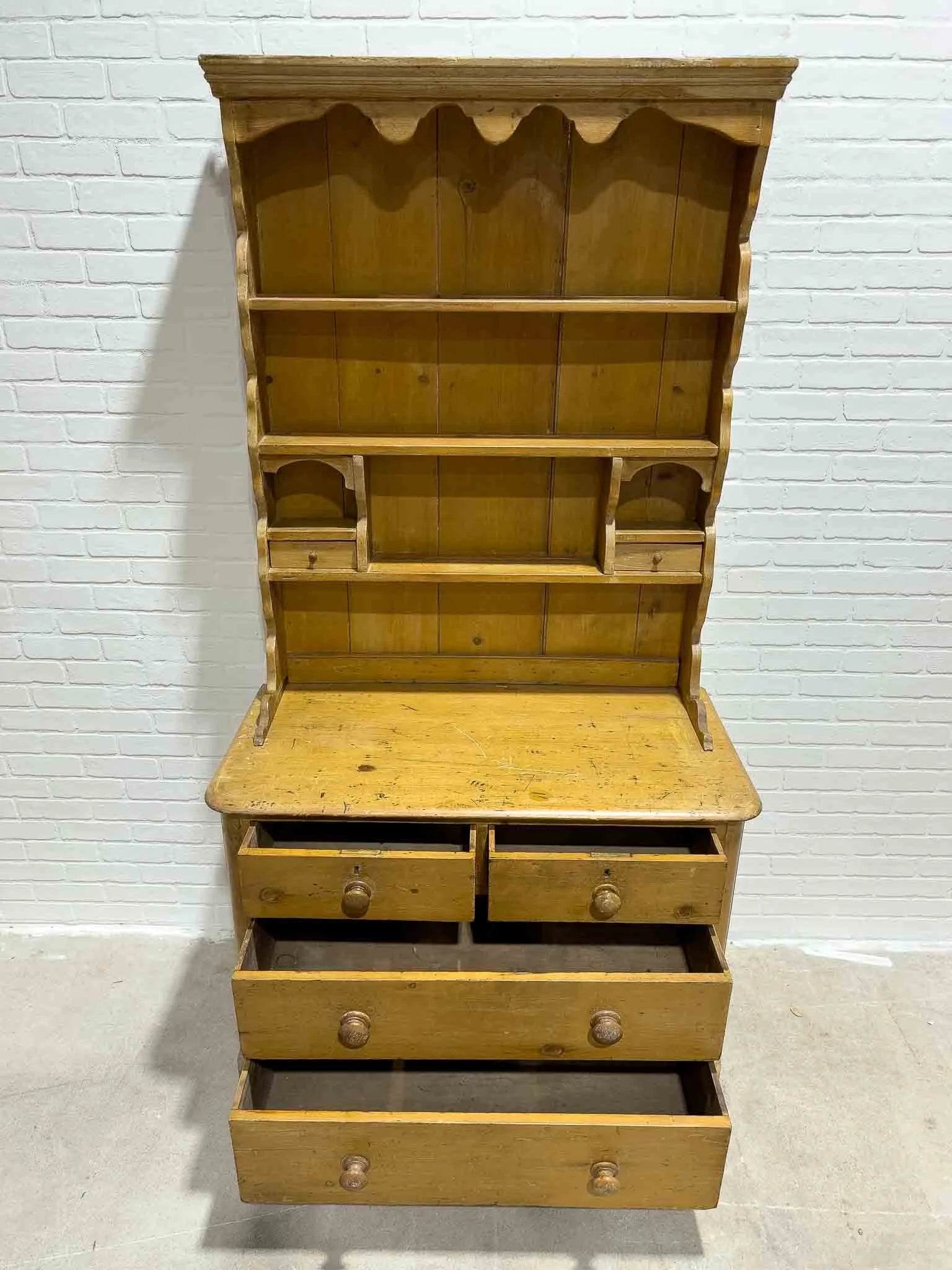 Narrow pine kitchen dresser