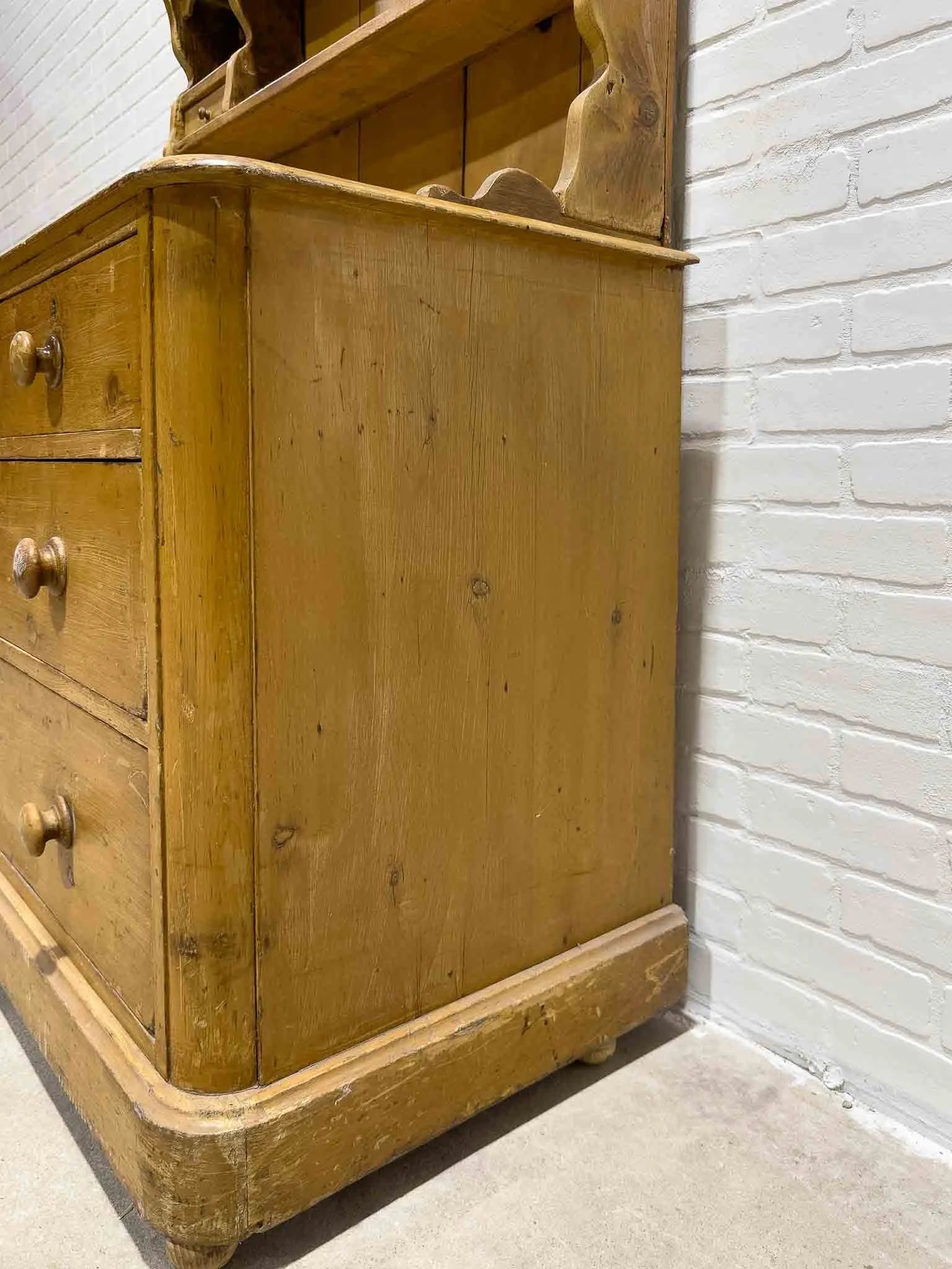 Narrow pine kitchen dresser