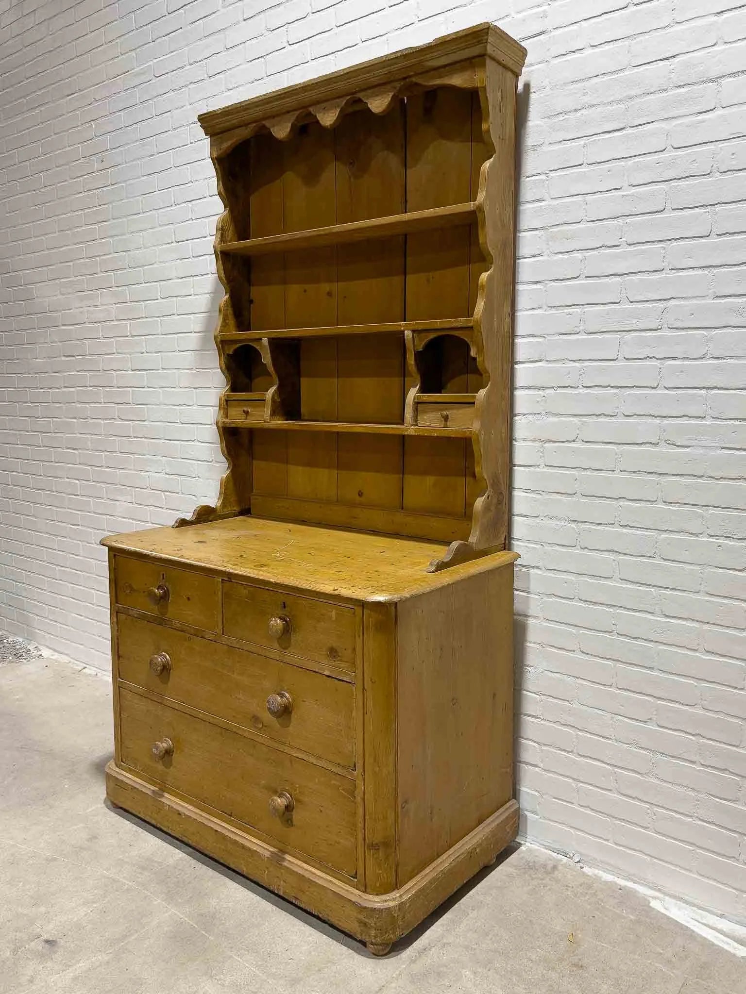 Narrow pine kitchen dresser