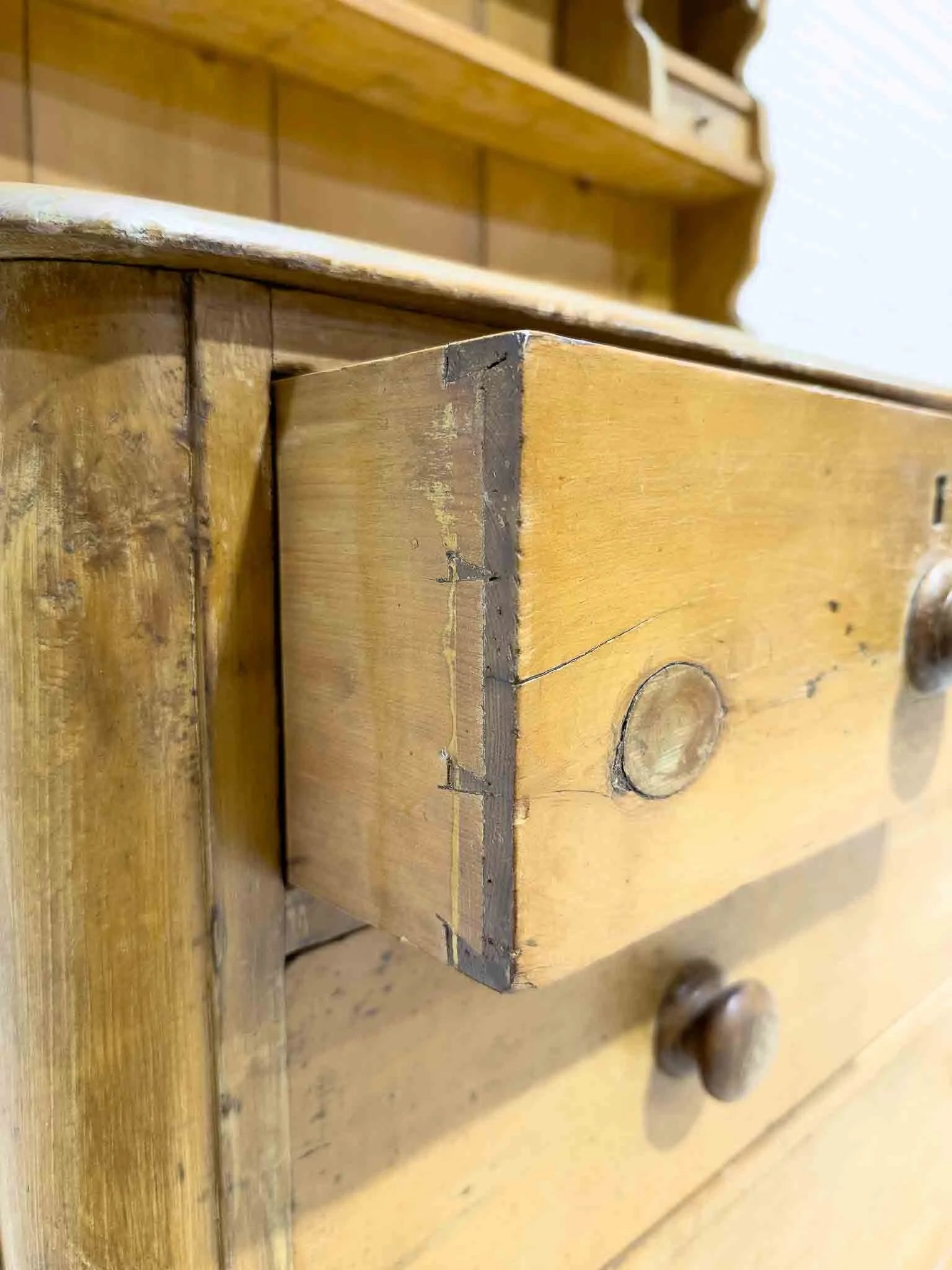 Narrow pine kitchen dresser