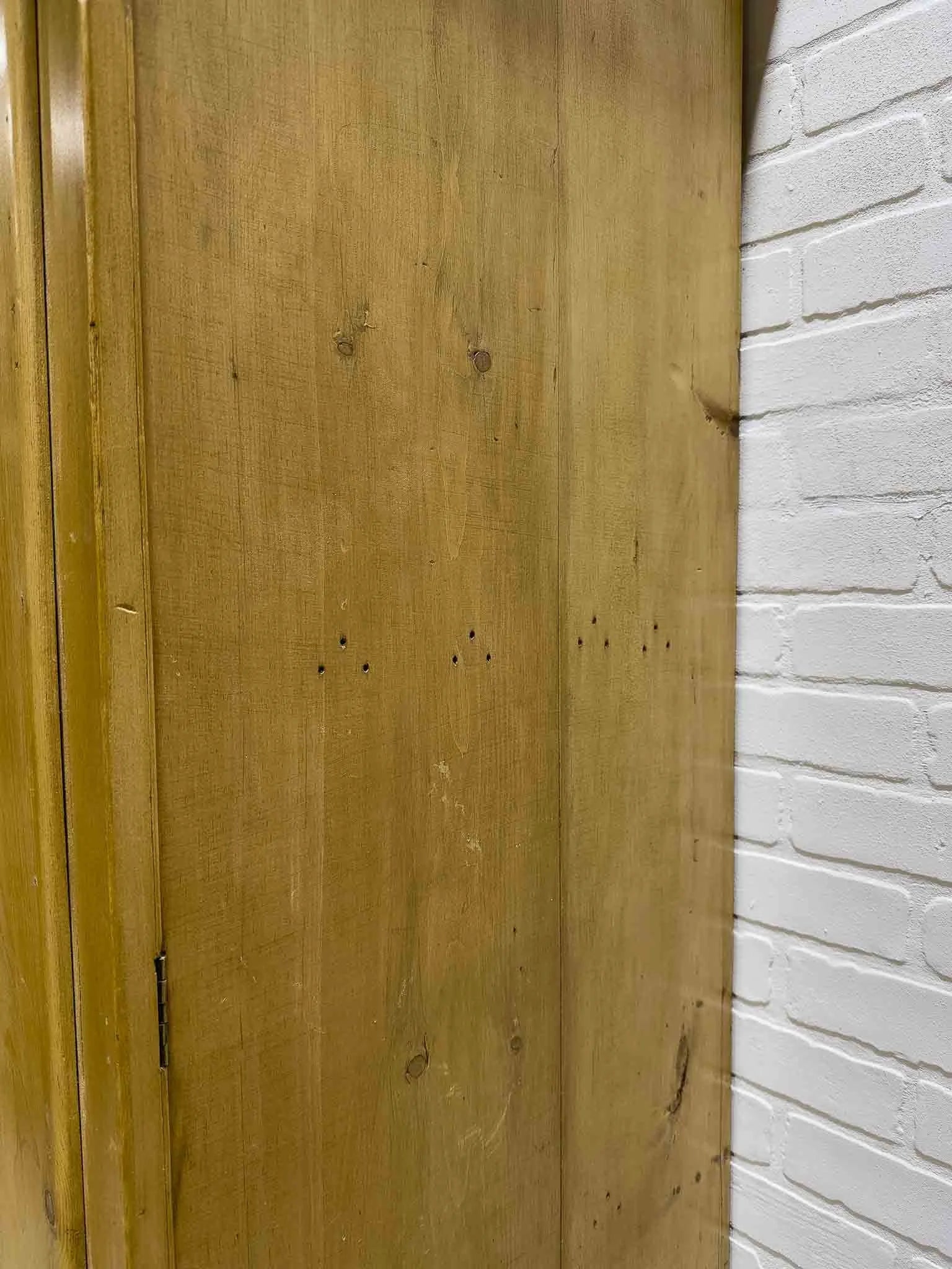 Antique English linen press with interior drawers