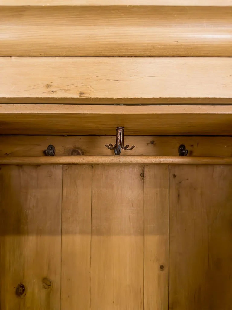 Victorian pine wardrobe with a drawer
