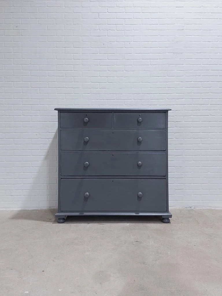 Antique English drawers in blue