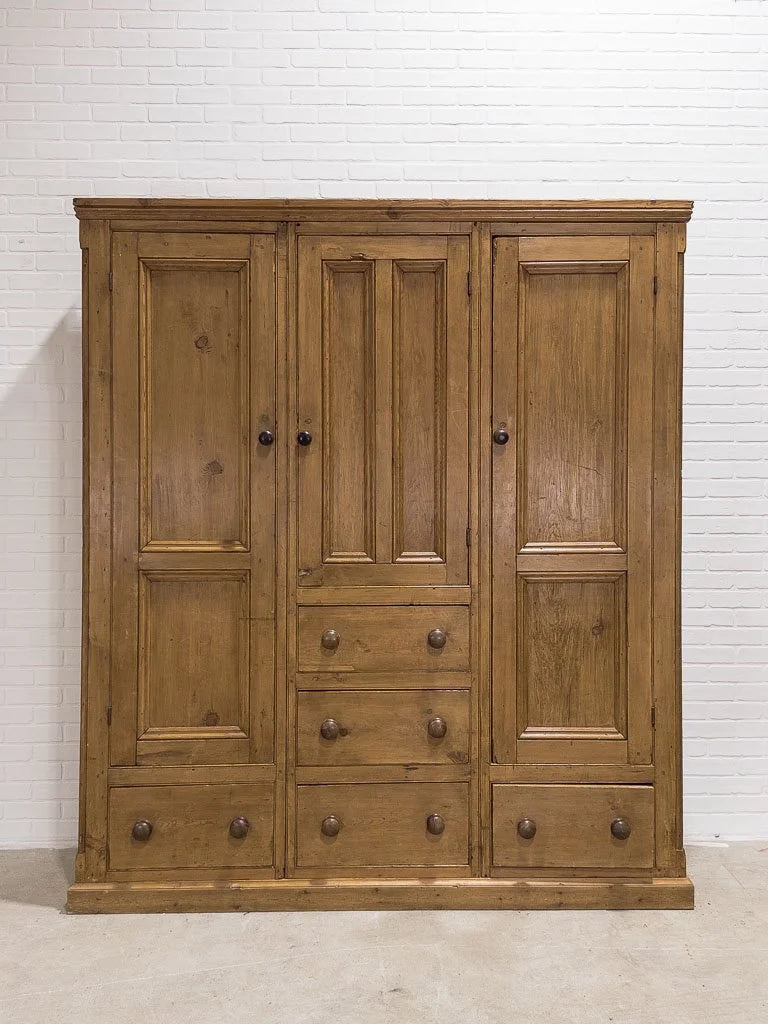 Large Victorian pine housekeepers cupboard