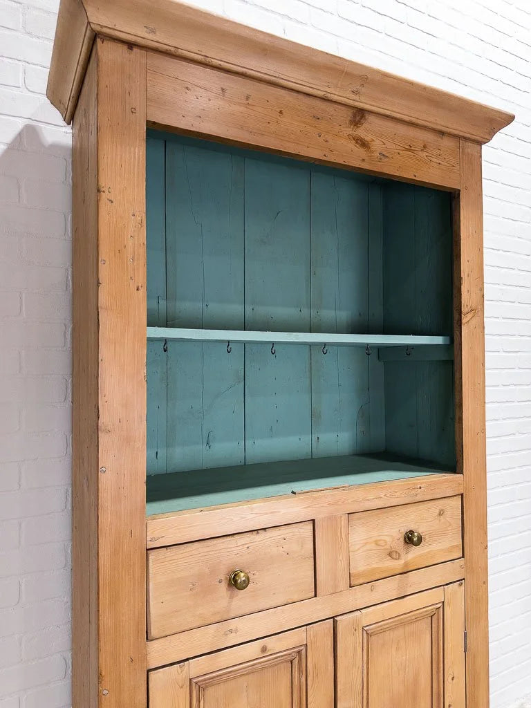Victorian pine bookcase with painted shelves