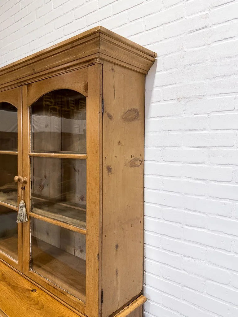 Antique English hutch with glass doors
