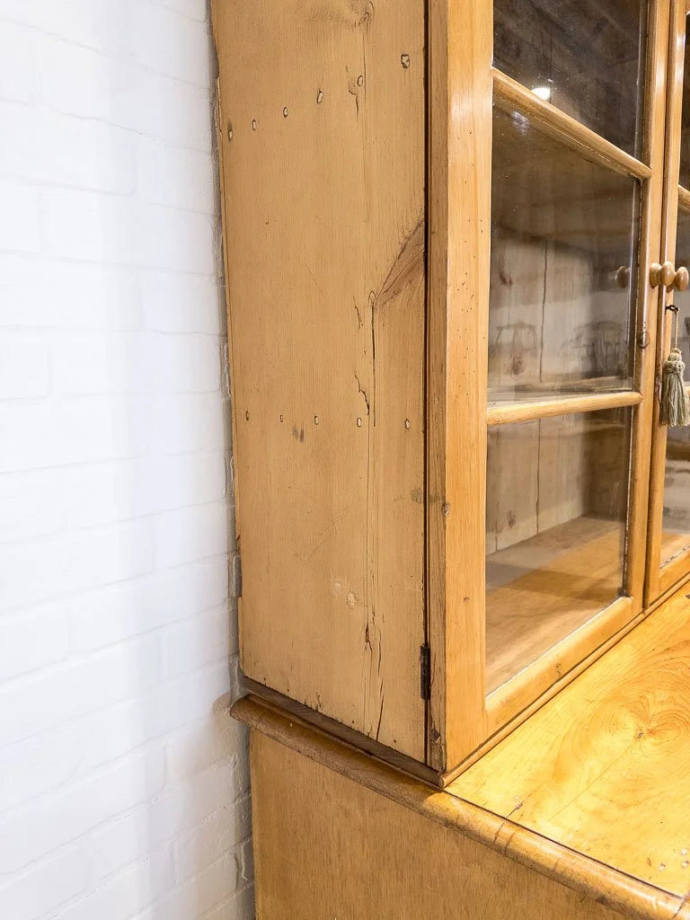 Antique English hutch with glass doors
