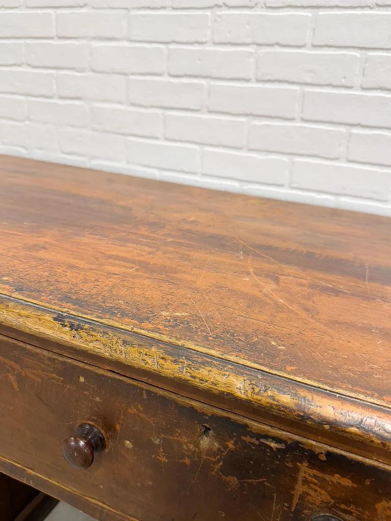 Gorgeous antique English desk with a scumble finish