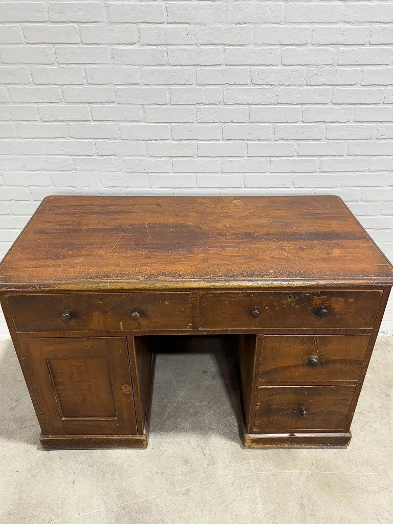 Gorgeous antique English desk with a scumble finish