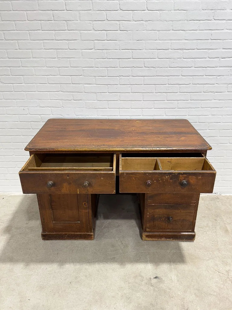 Gorgeous antique English desk with a scumble finish