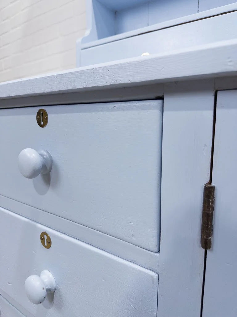 Antique kitchen dresser in blue