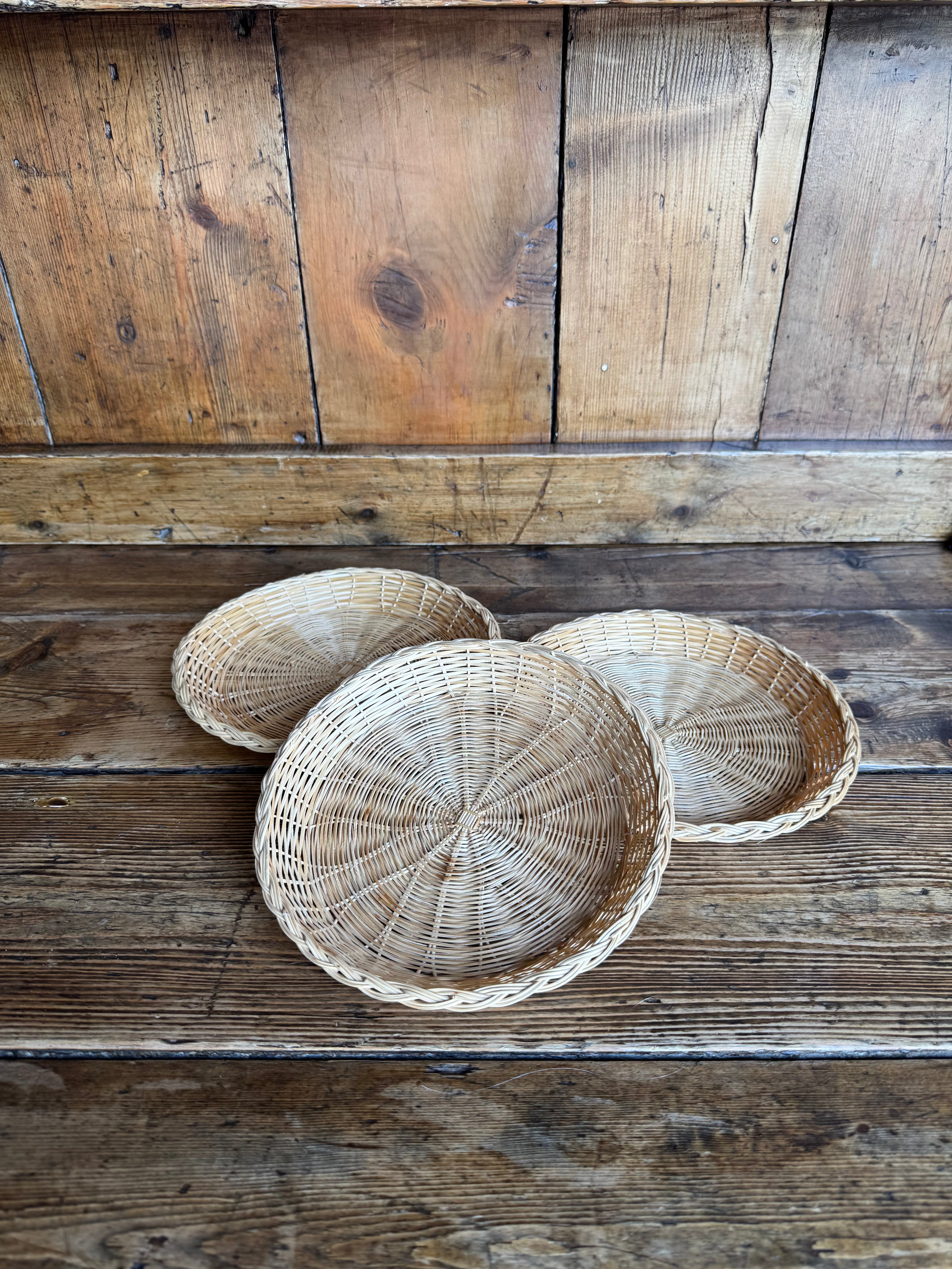 Vintage wicker trays