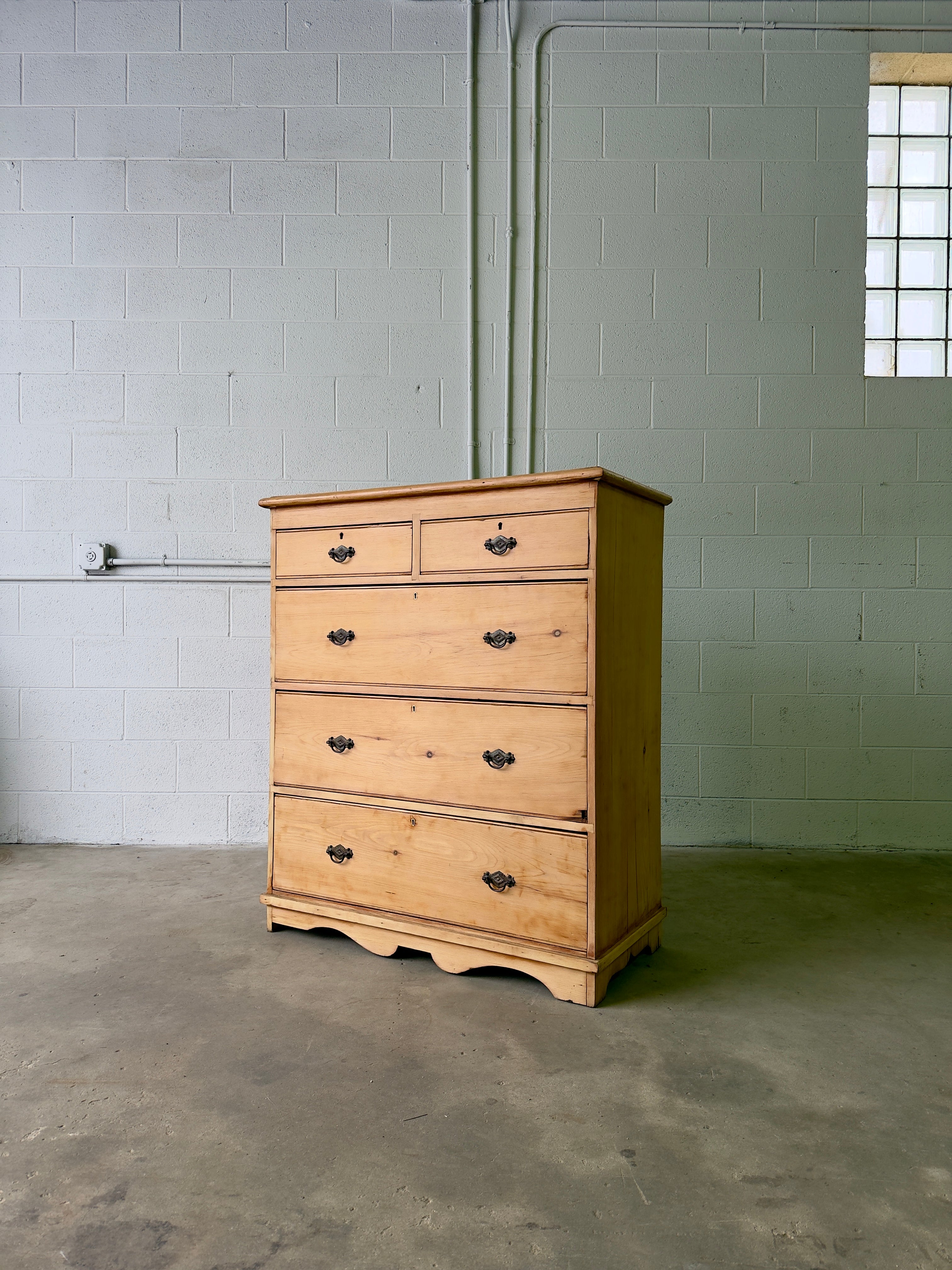 Tall set of antique pine drawers