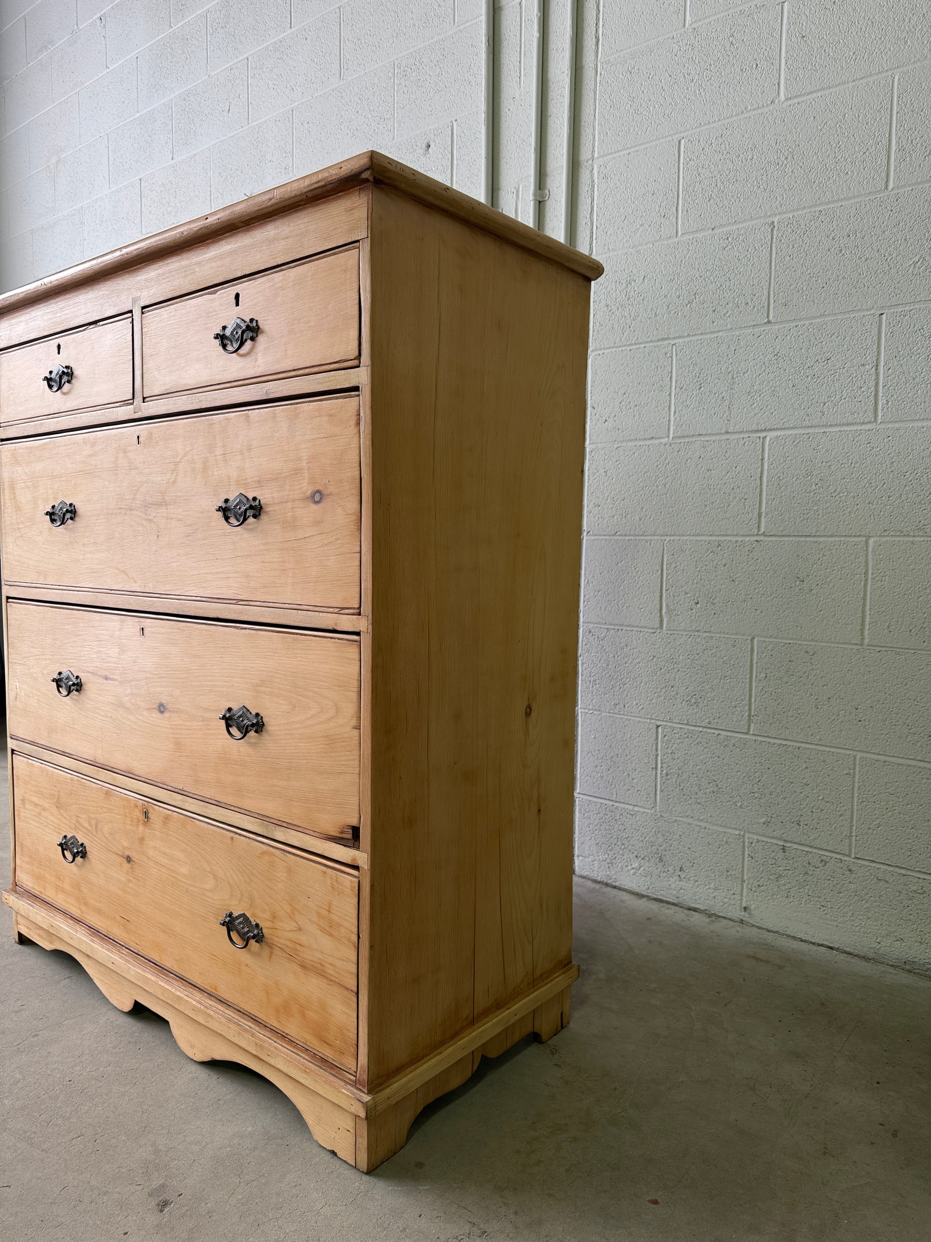 Tall set of antique pine drawers