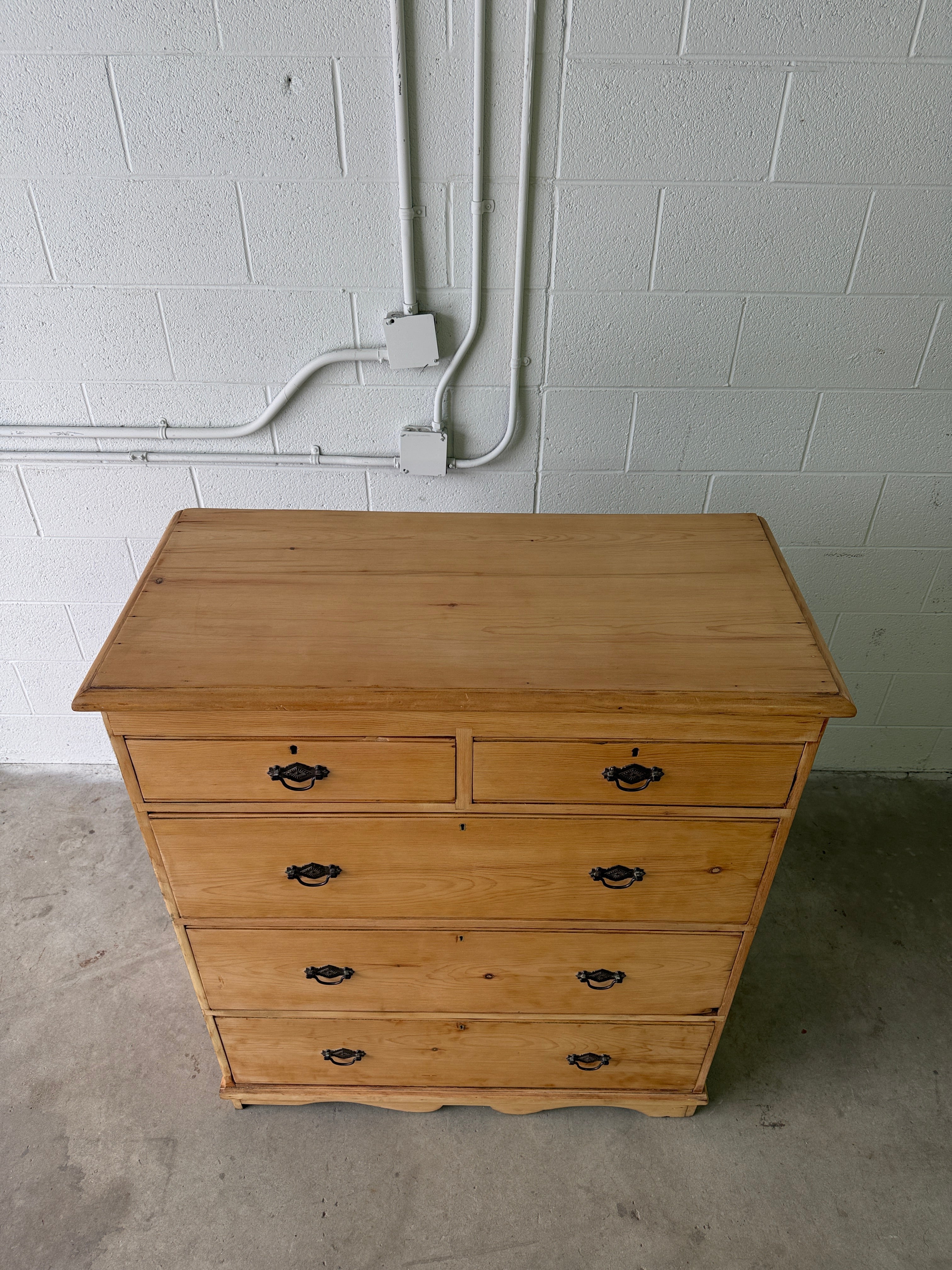 Tall set of antique pine drawers