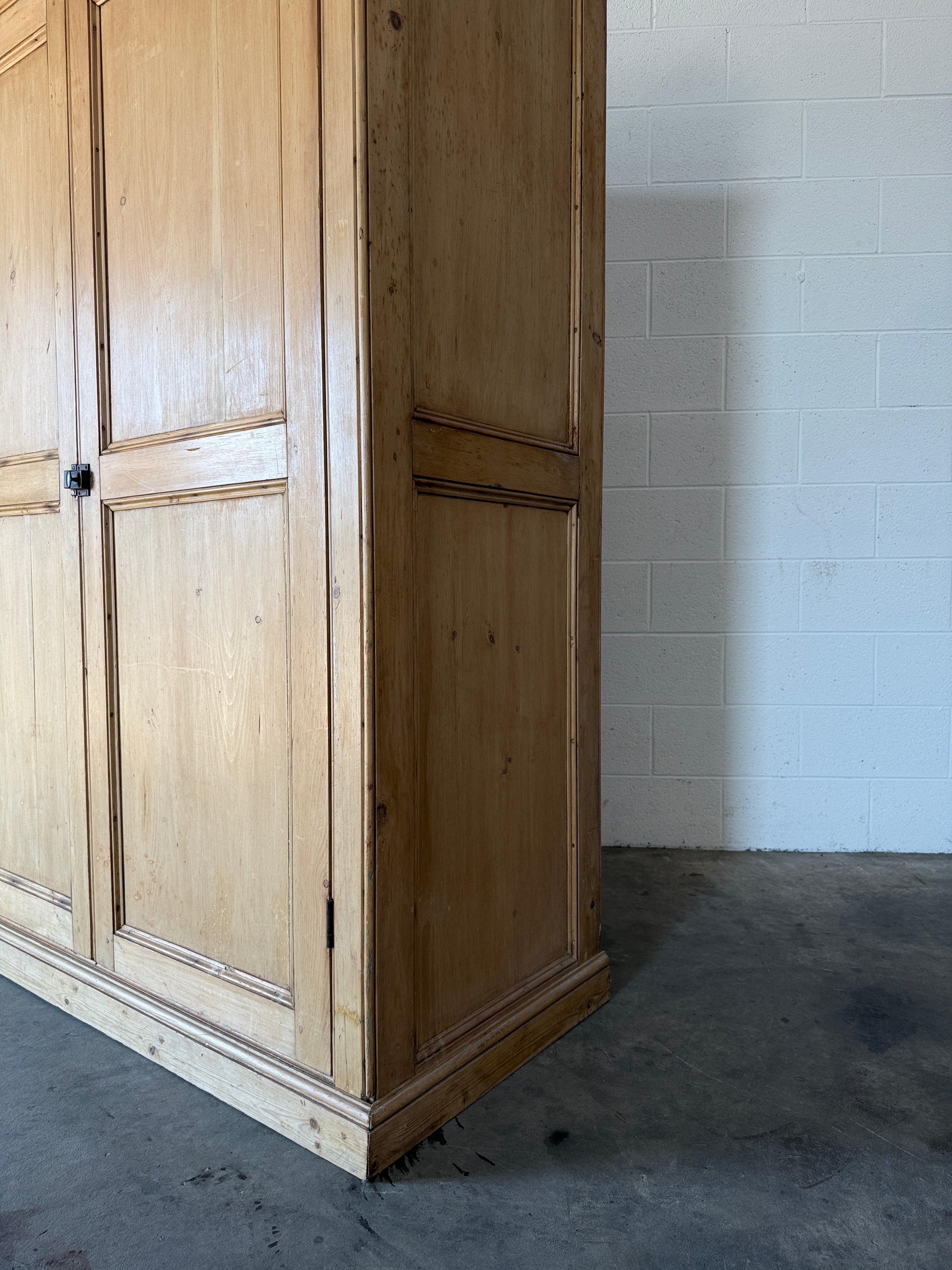 Simple Two Door Antique Pine Wardrobe