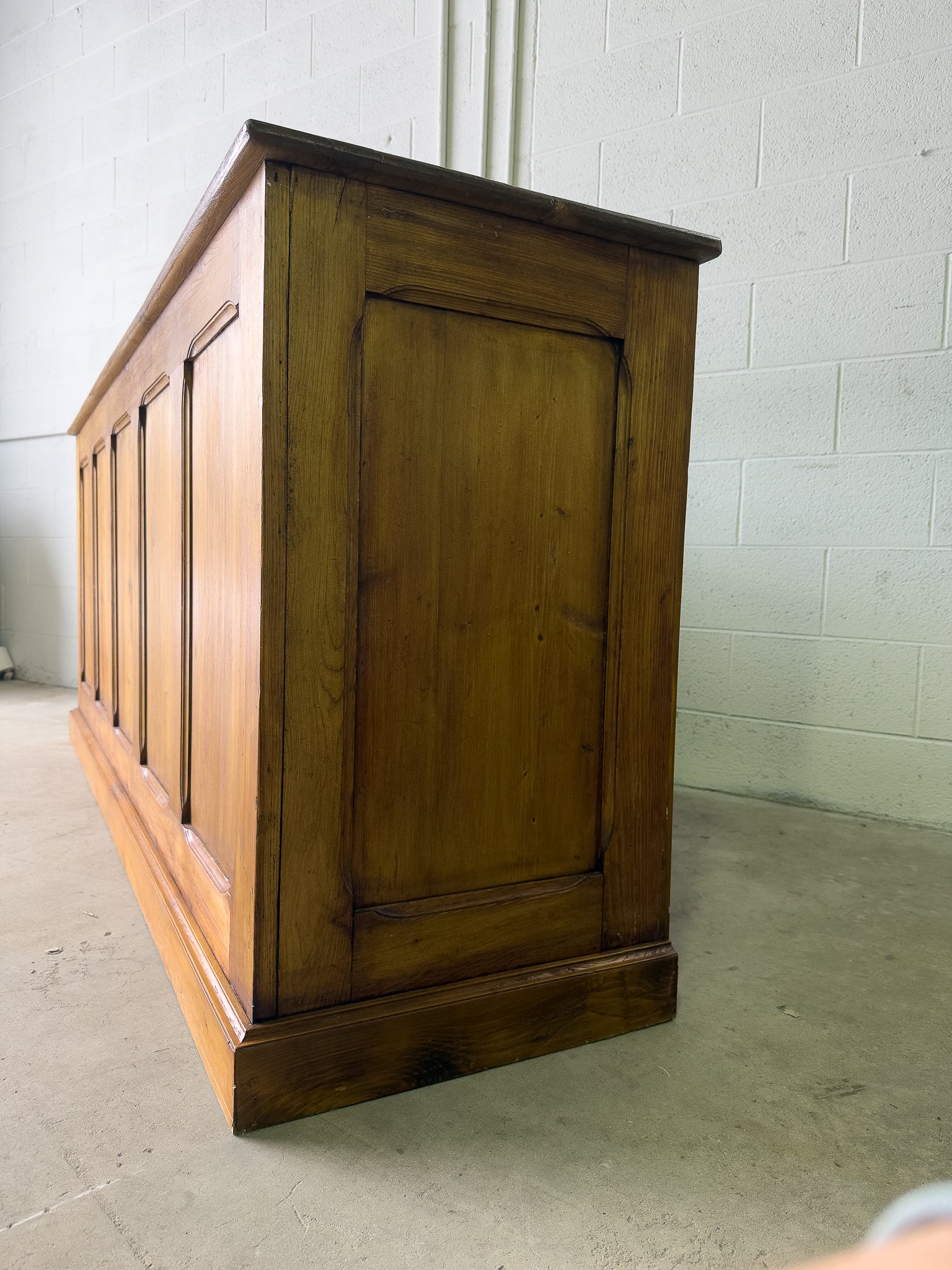 Antique french wooden shop counter