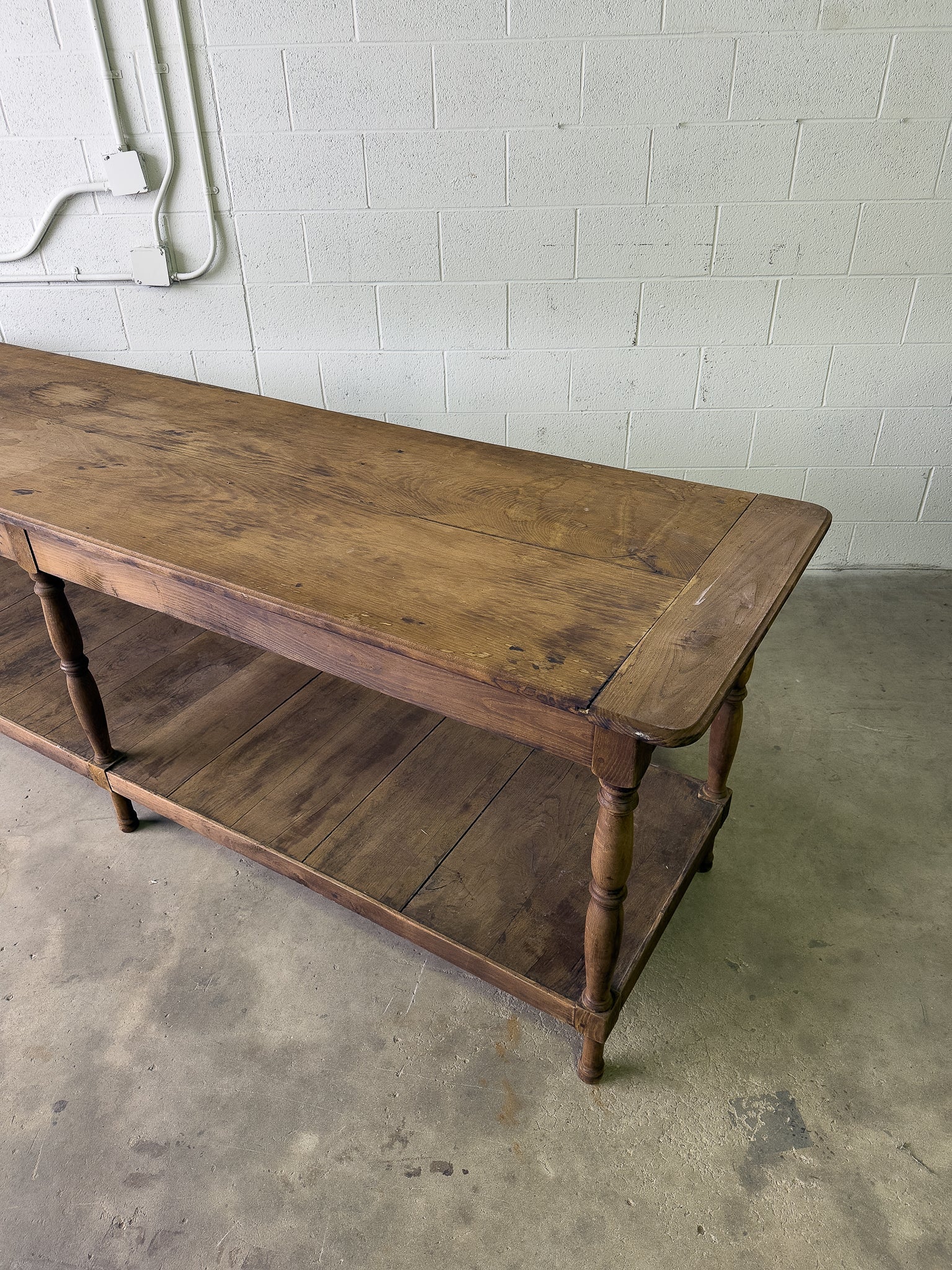 Large antique French drapers table