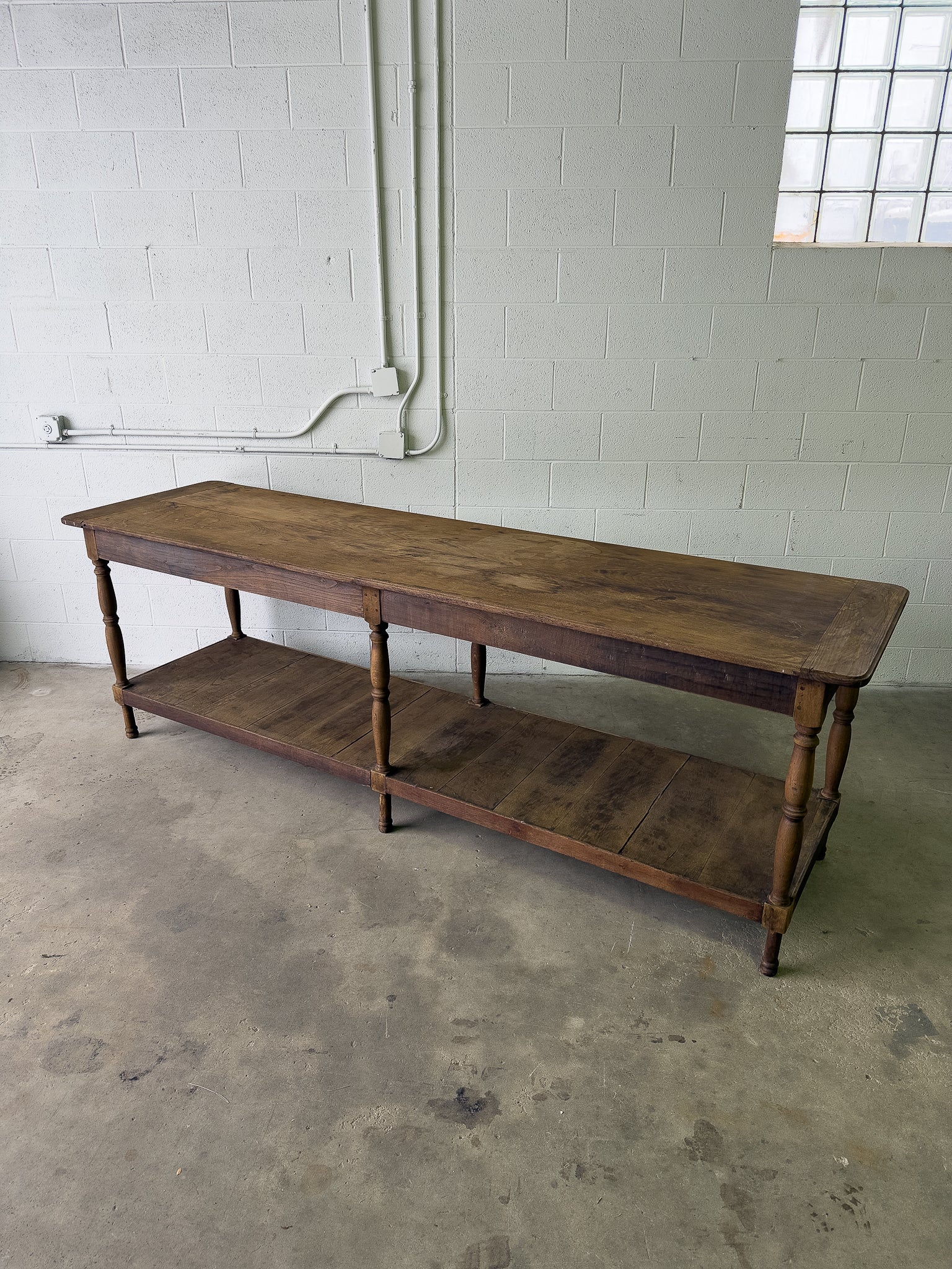 Large antique French drapers table