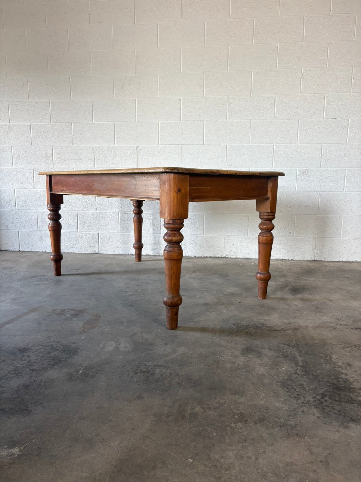 Victorian Pine Table with an End Drawer