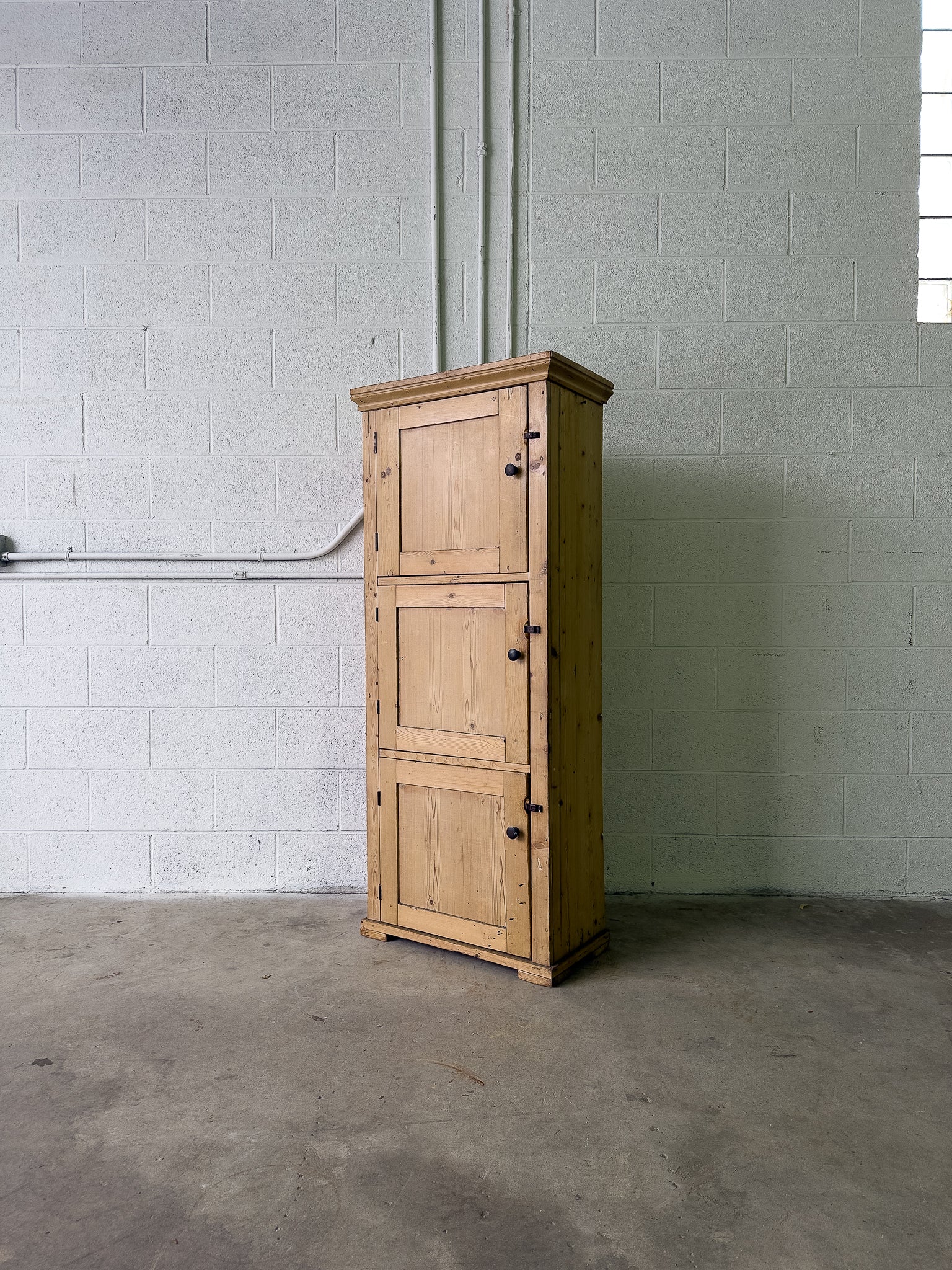 3 door antique pine cupboard