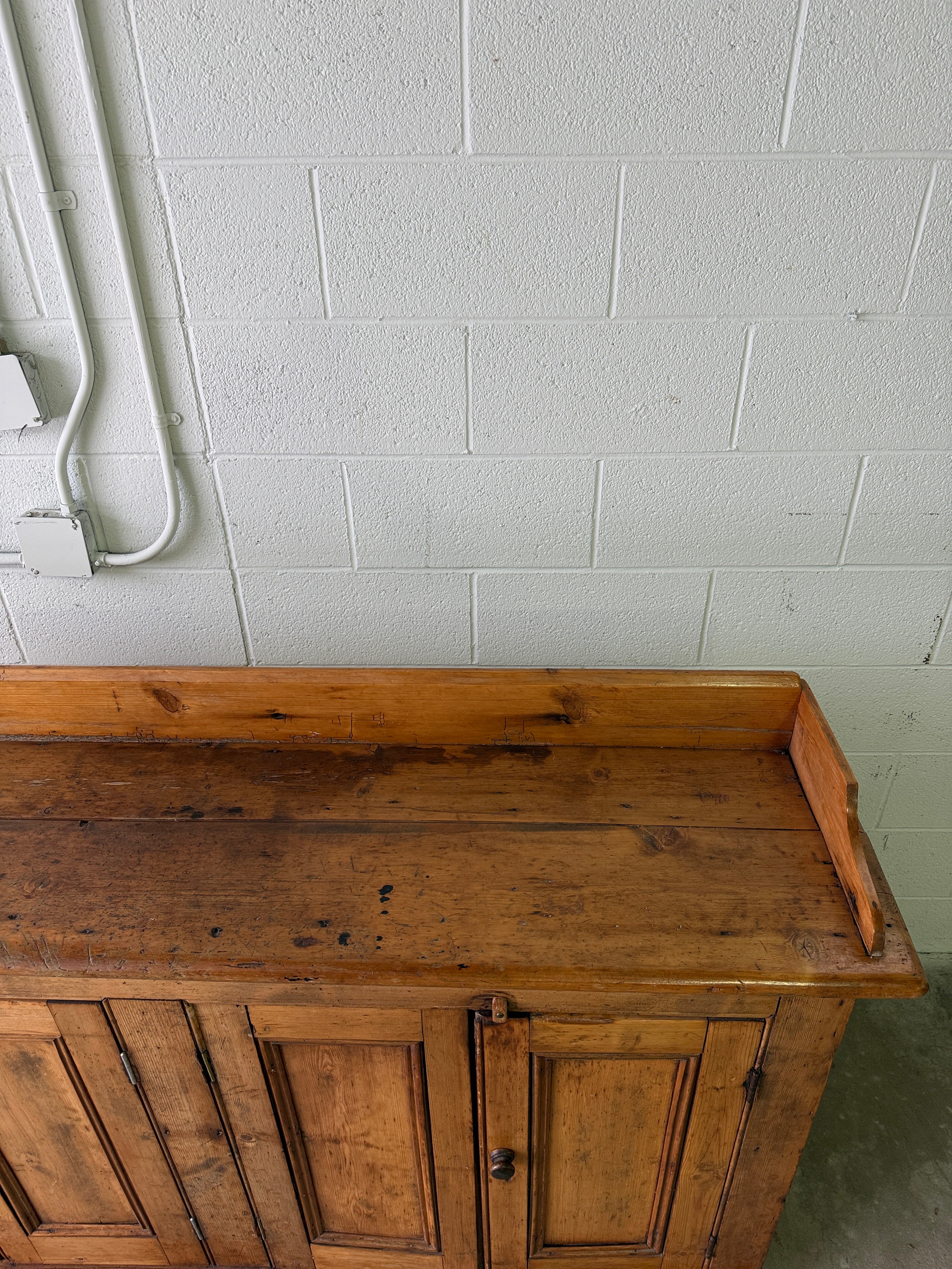 Antique pine sideboard with gallery back