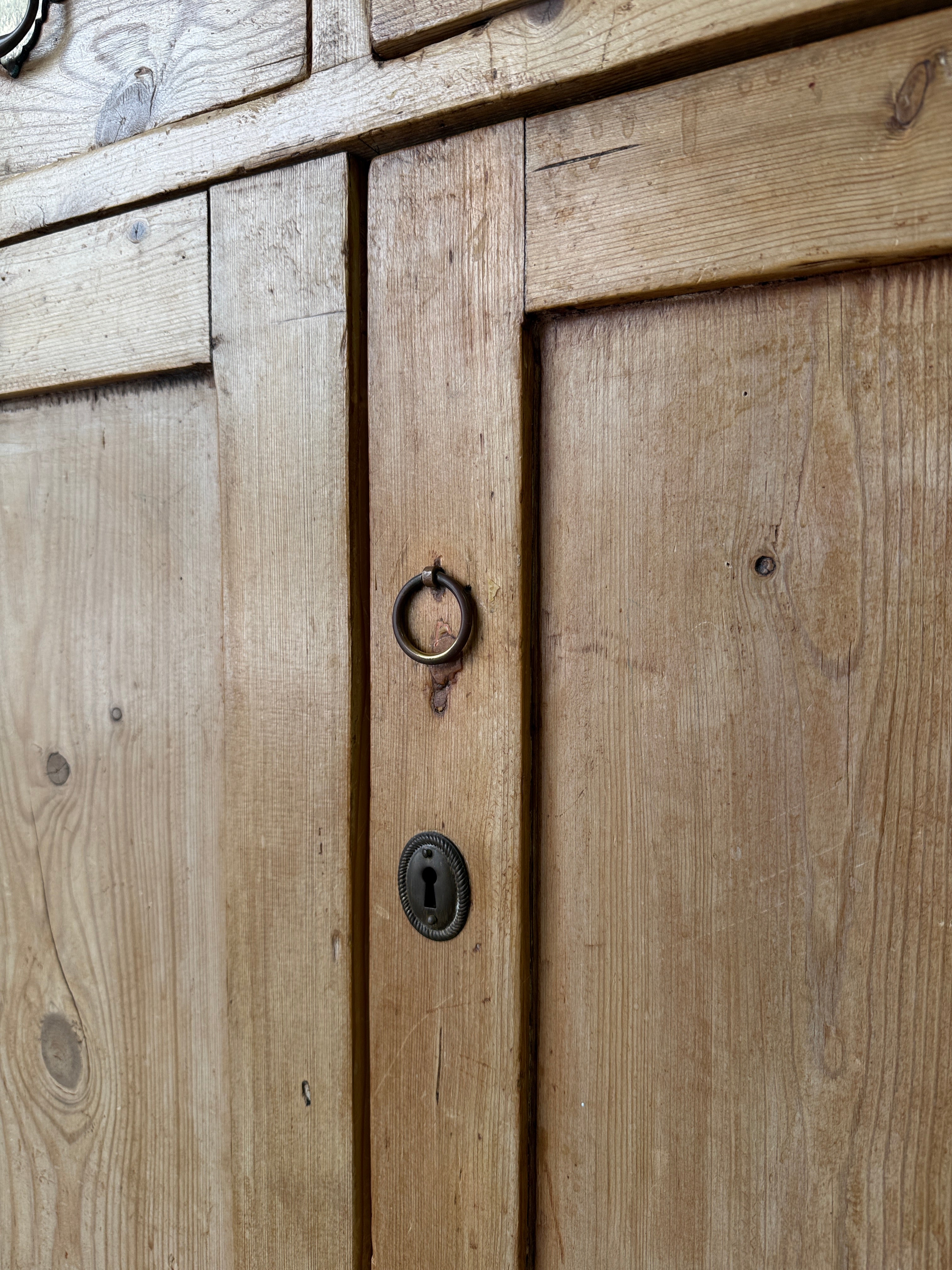 Antique pine sideboard with ring pulls