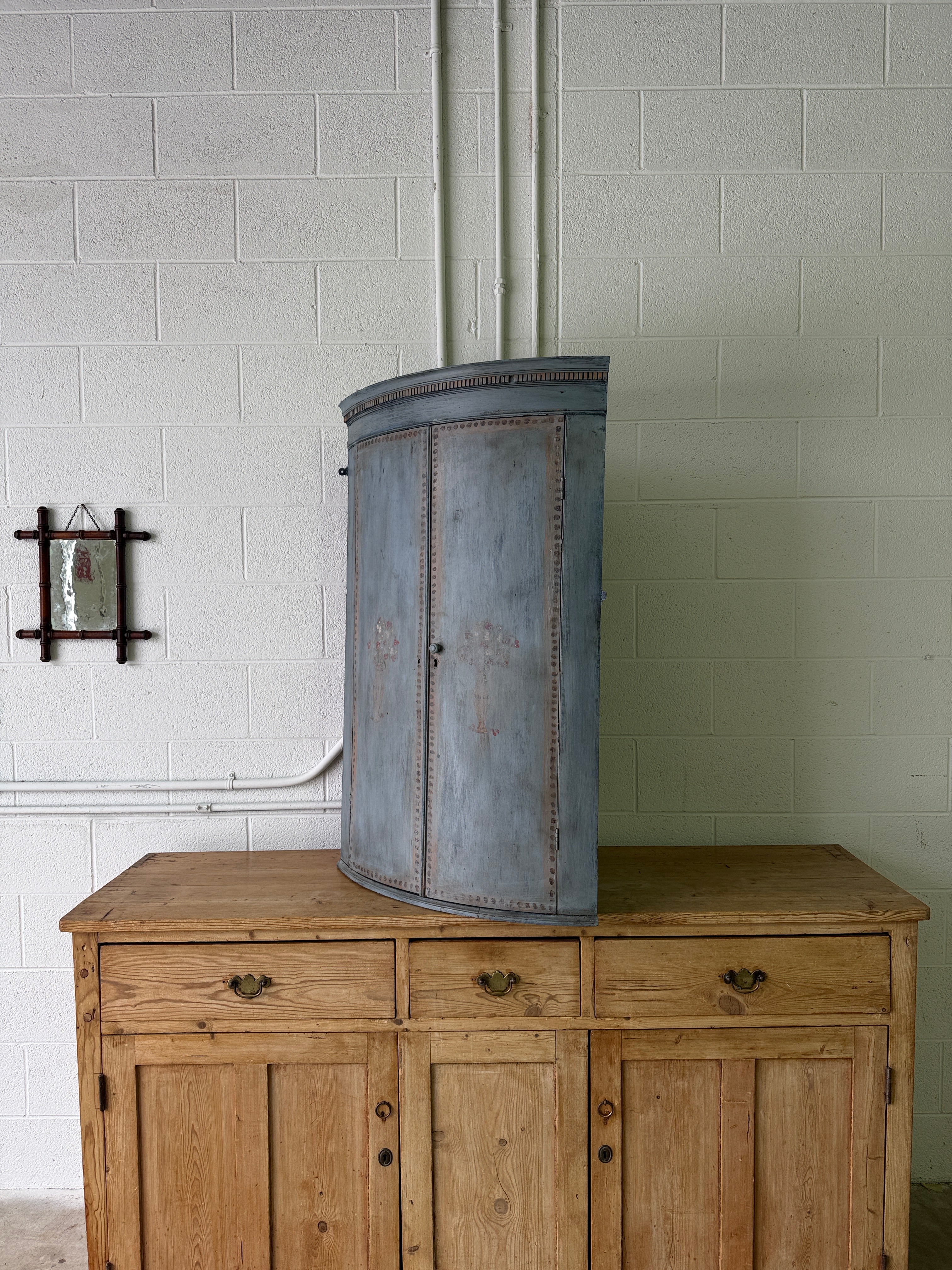 Antique Swedish corner cabinet