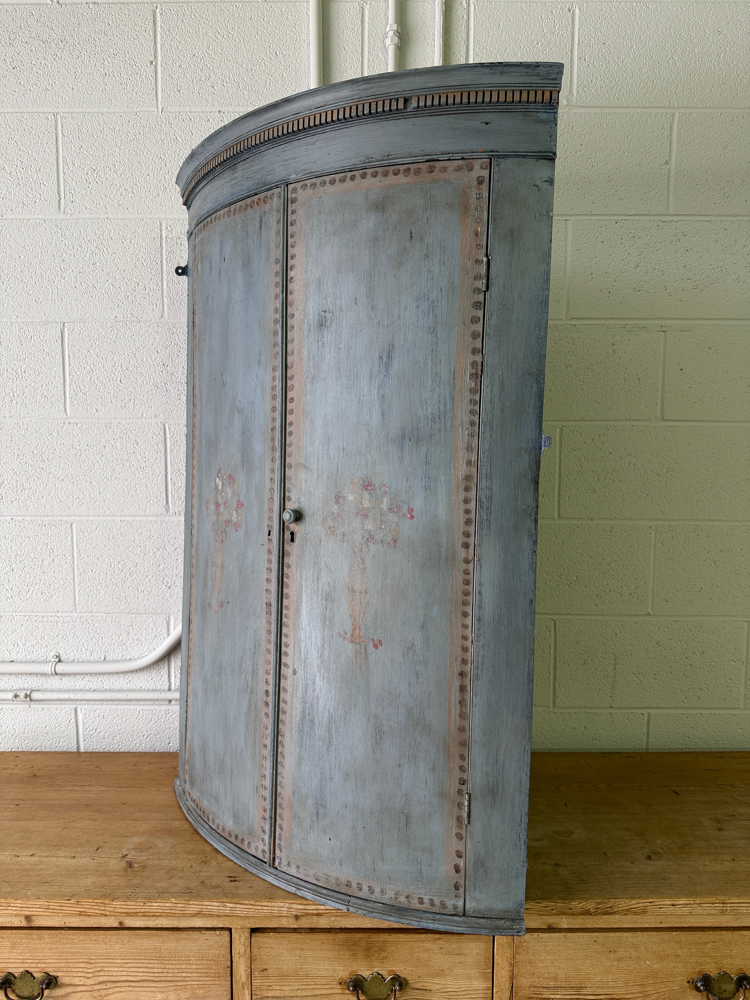 Antique Swedish corner cabinet