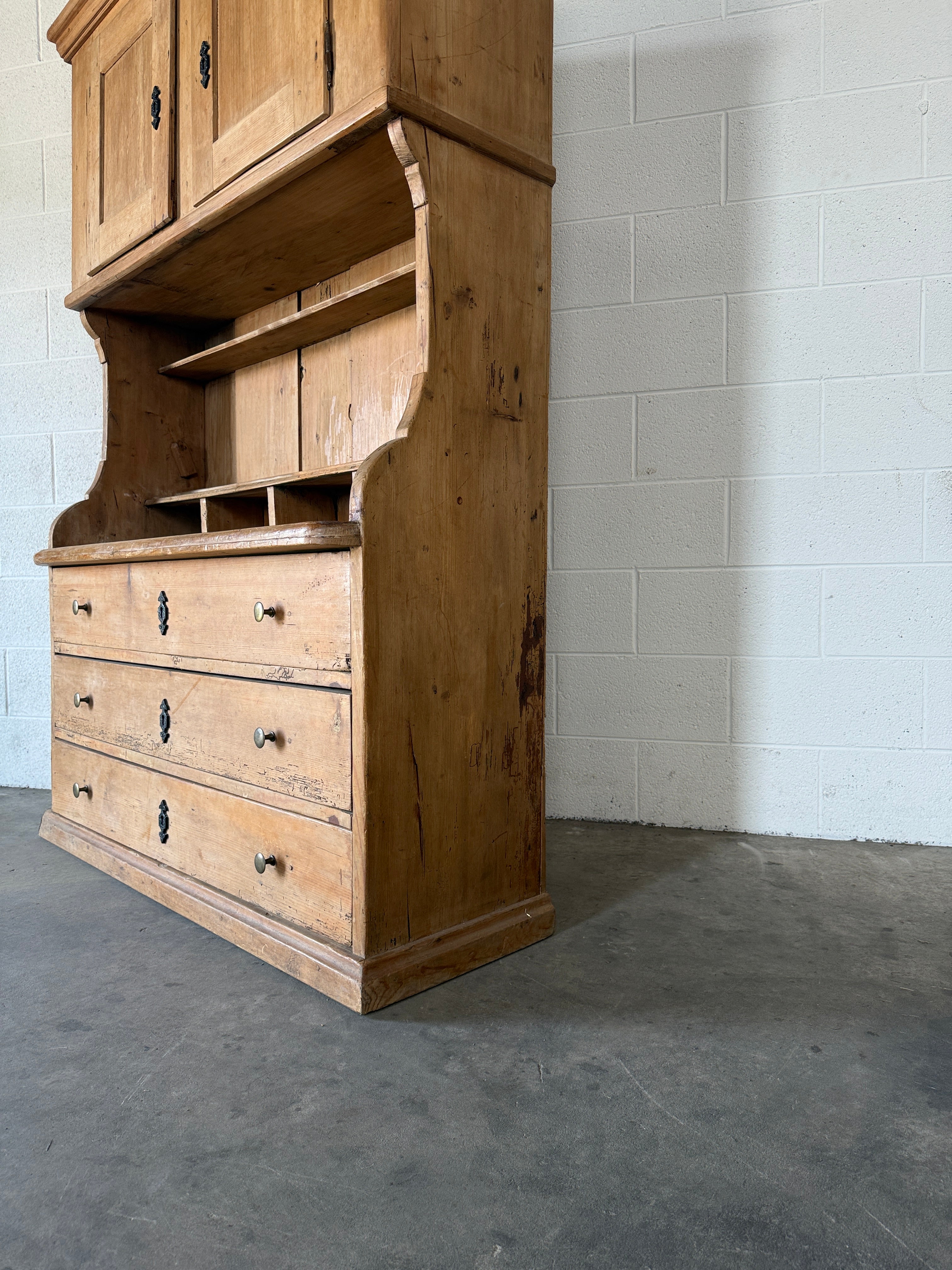 Antique Pine Hutch or Kitchen Cupboard