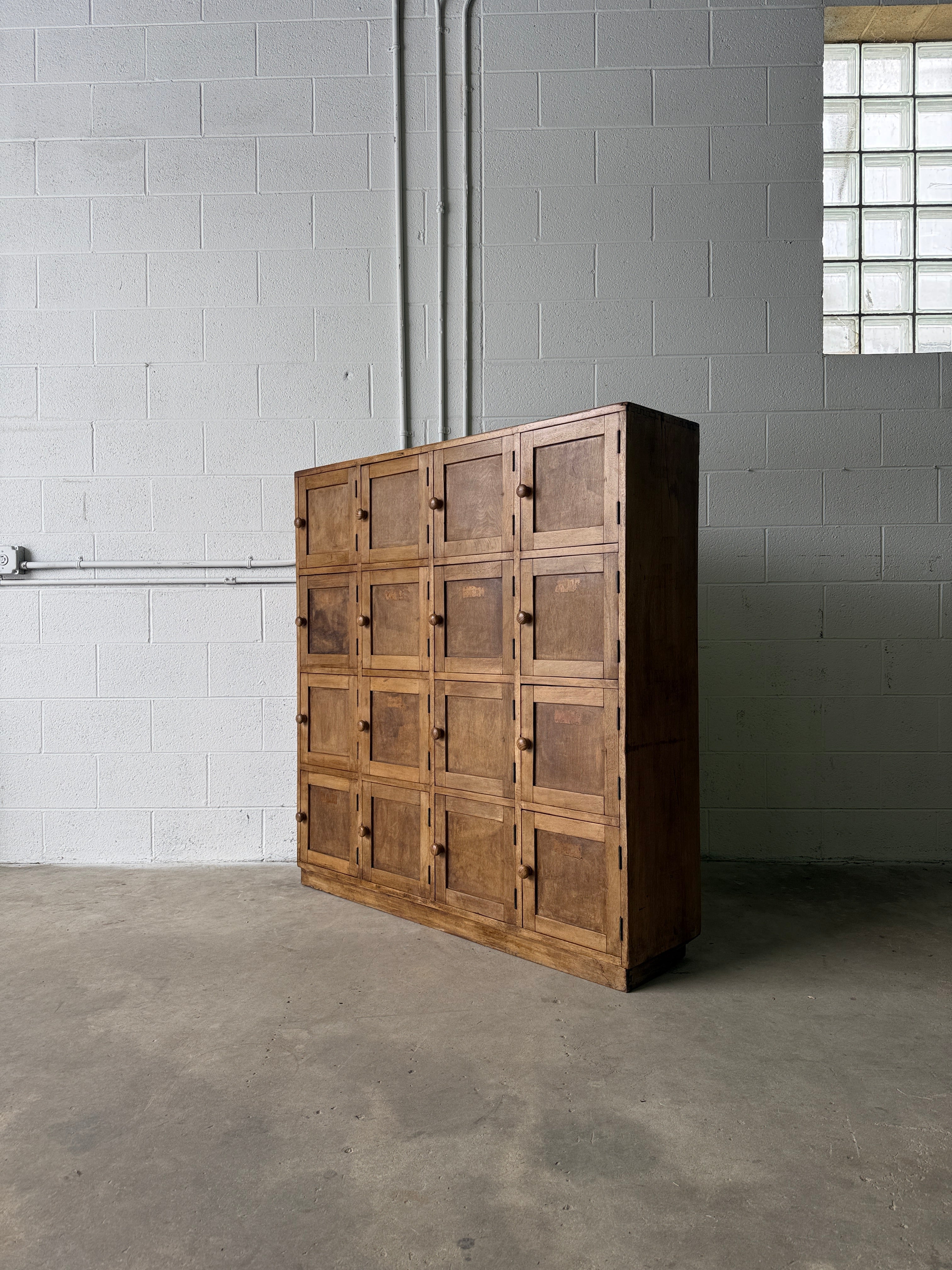 Late Victorian pine cubbies/lockers