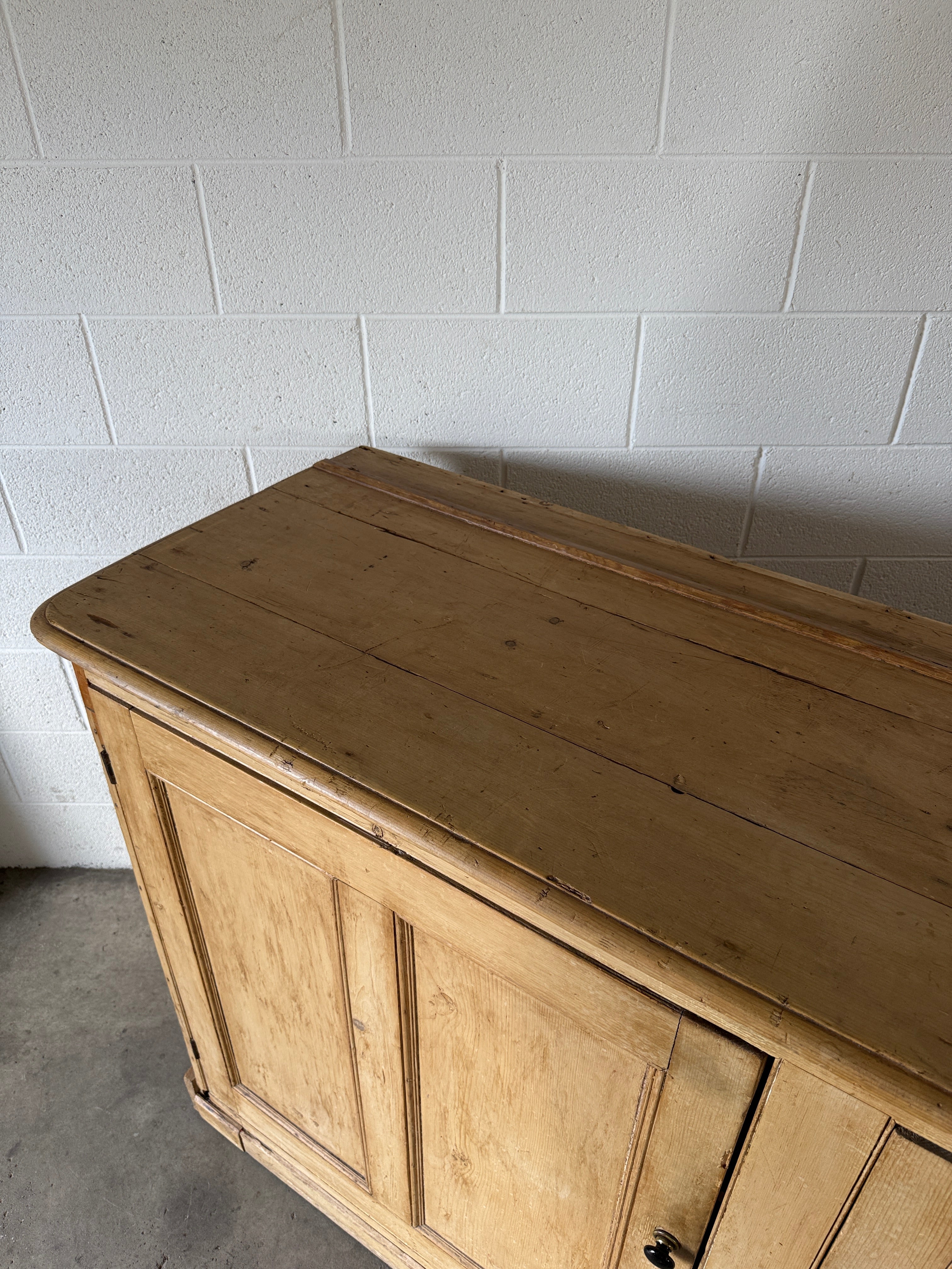 Monumental English pine sideboard