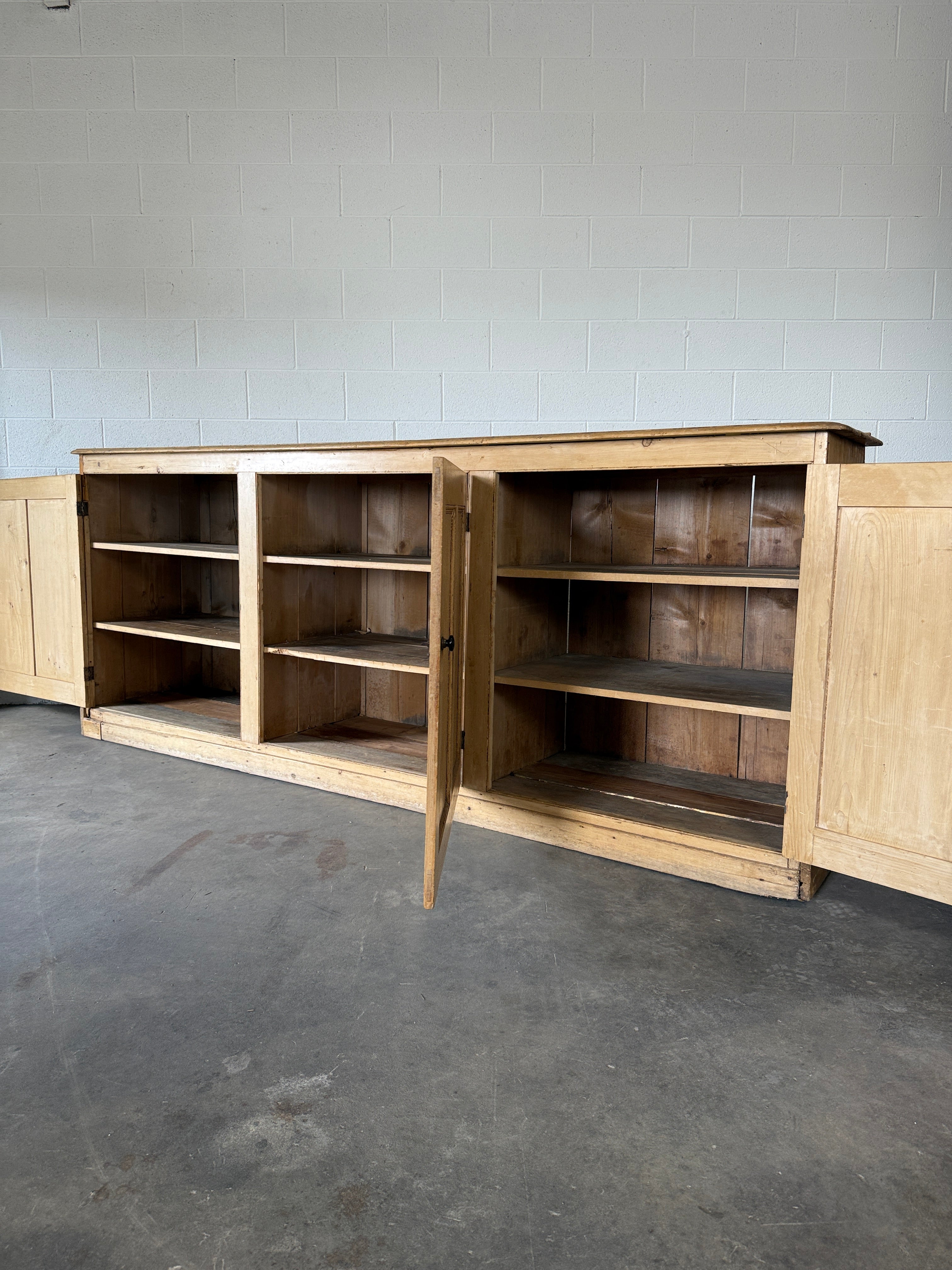 Monumental English pine sideboard